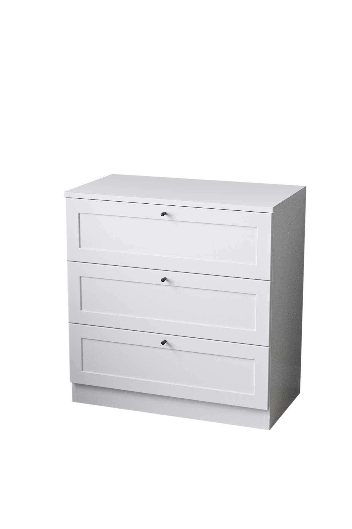 Comoda dormitor Terra, 75 x 77 x 42 cm, alb, PAL melaminat — imaginea 7