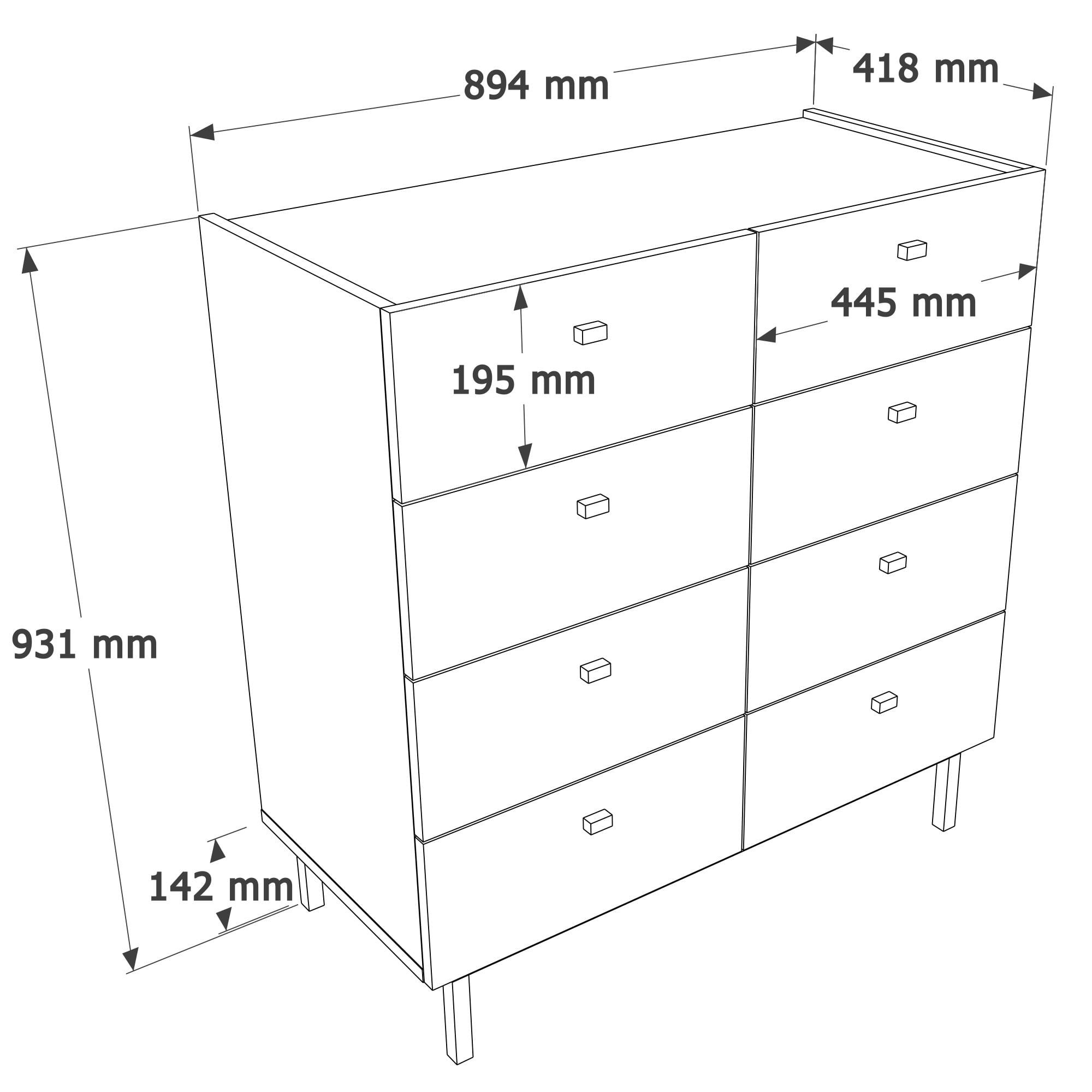 Comoda dormitor Luke - LK7-CS, 89,4 x 93,1 x 41,8 cm, sand stejar, PAL melaminat, spatiu de depozitare, fixare pe perete — imaginea 2