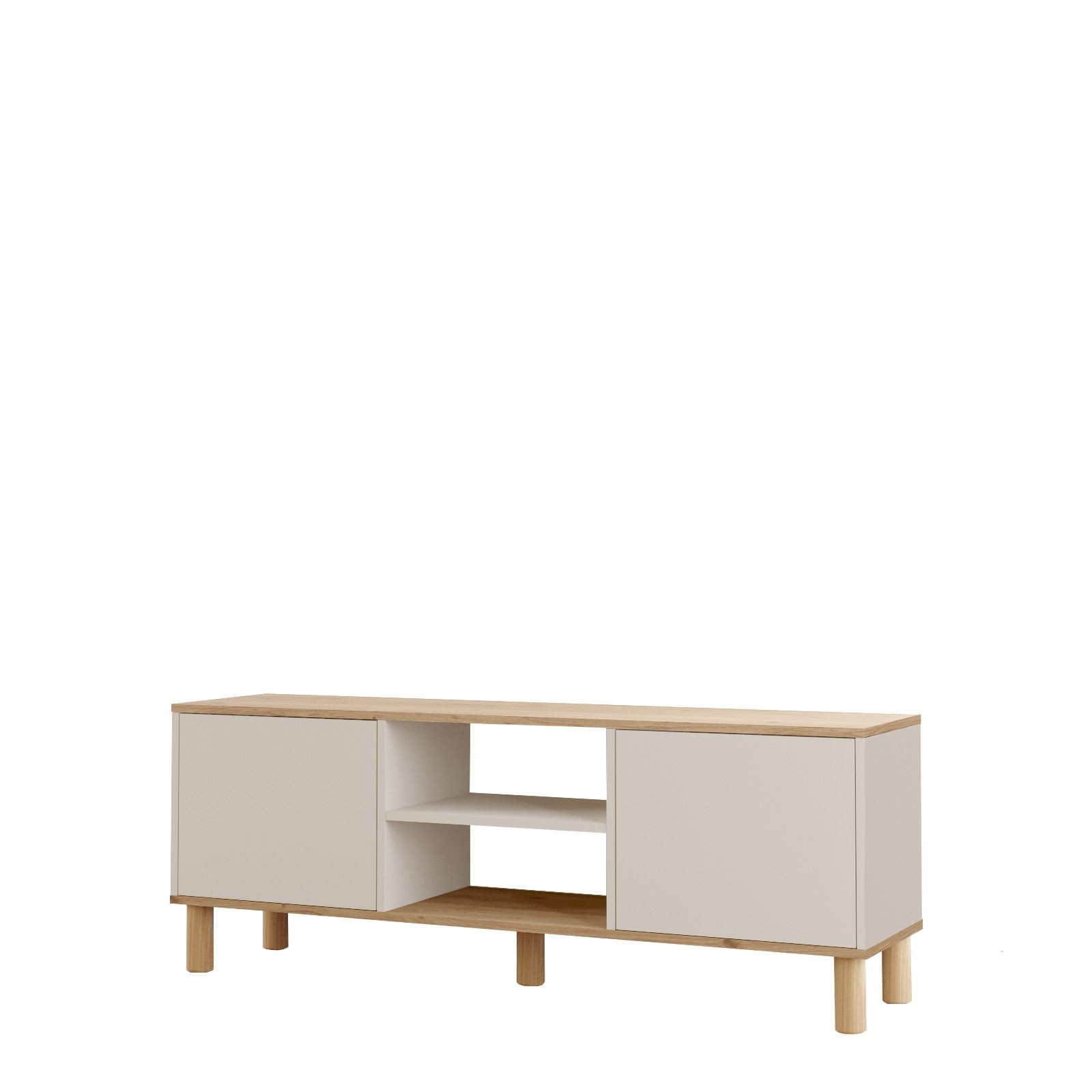 Comoda TV ALS1-SKA, 160 x 59,1 x 40 cm, stejar cashmere, PAL melaminat, fixare pe perete — imaginea 3