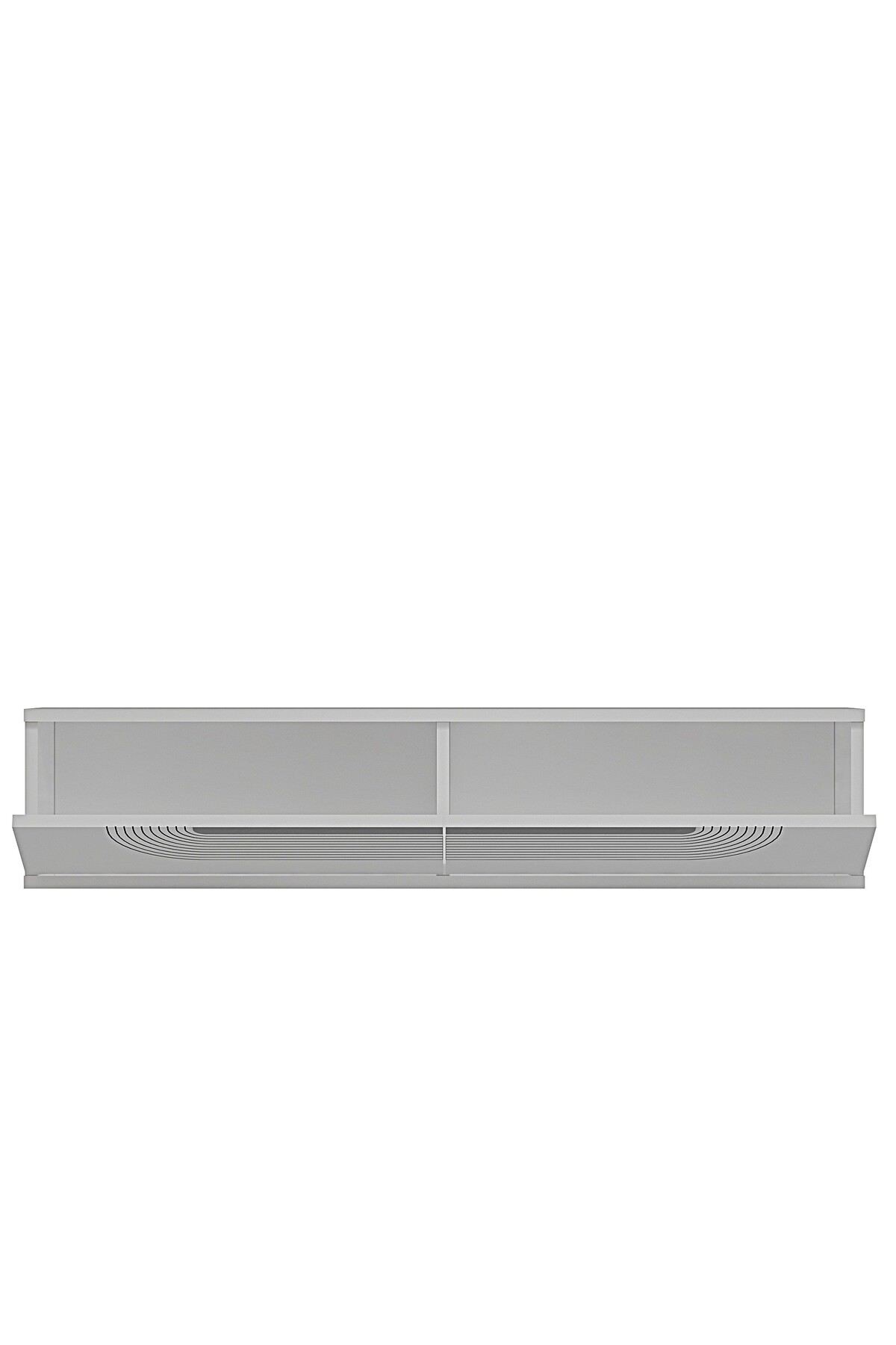 Comoda dormitor Meyra 120, 120 x 25, 5 x 29, 6 cm, alb argintiu, PAL melaminat, oglinda inclusa, fixare pe perete, alb / silver — imaginea 3