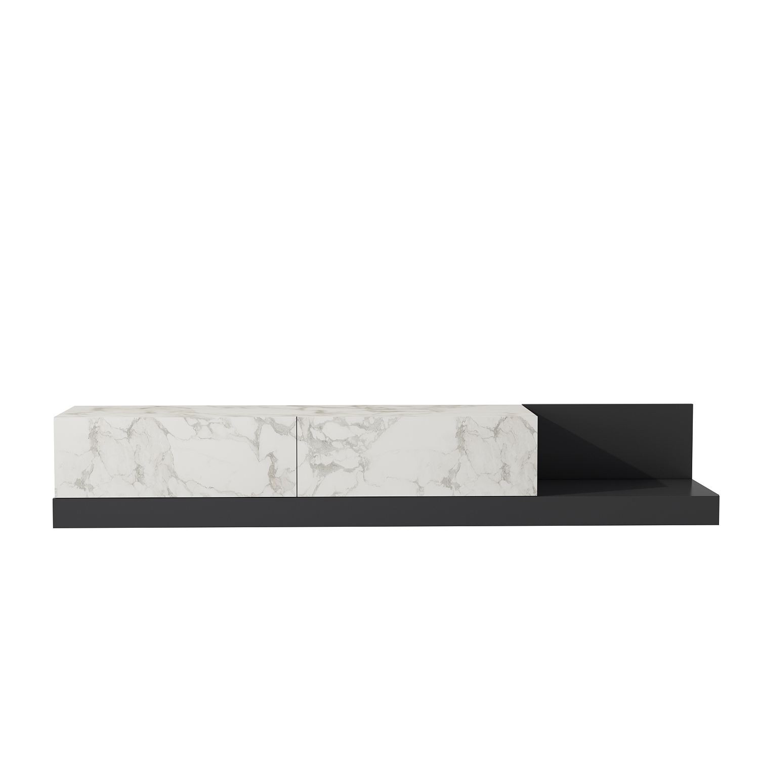 Comoda TV Major, 180 x 30 x 37 cm, marmo marmura antracit, PAL melaminat, marmo marble / antracit — imaginea 3