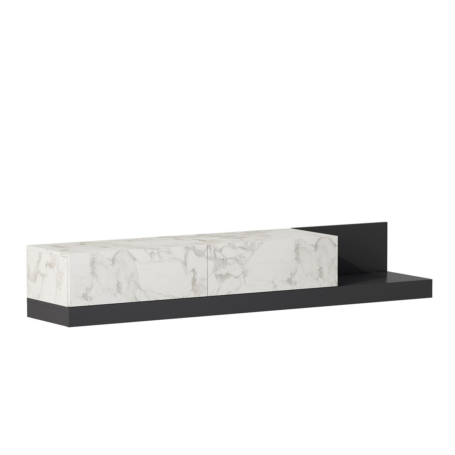 Comoda TV Major, 180 x 30 x 37 cm, marmo marmura antracit, PAL melaminat, marmo marble / antracit — imaginea 4