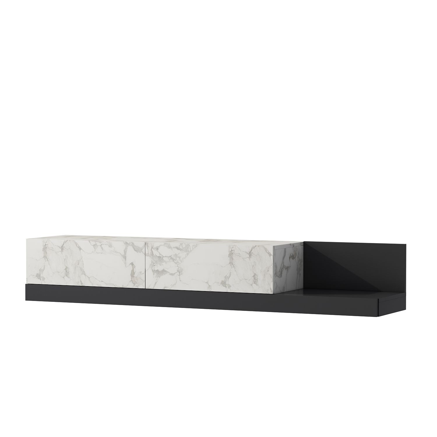 Comoda TV Major, 180 x 30 x 37 cm, marmo marmura antracit, PAL melaminat, marmo marble / antracit — imaginea 6