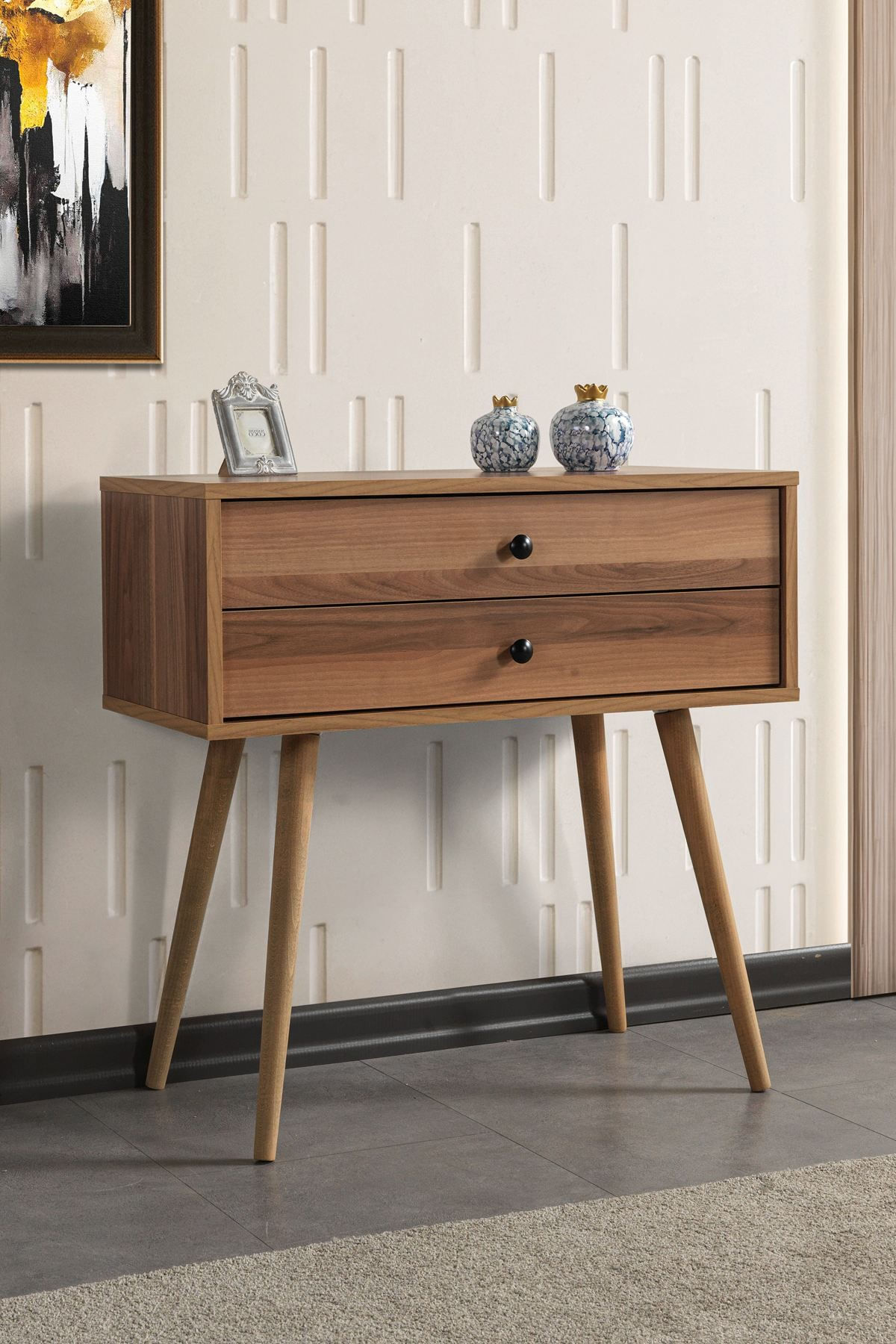 Comoda dormitor Vita 5205, 80 x 78 x 36 cm, nuc, PAL melaminat — imaginea 3