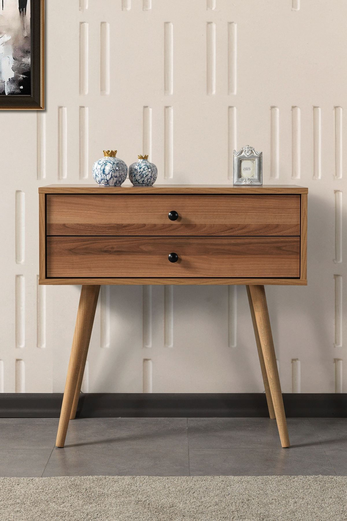Comoda dormitor Vita 5205, 80 x 78 x 36 cm, nuc, PAL melaminat — imaginea 5