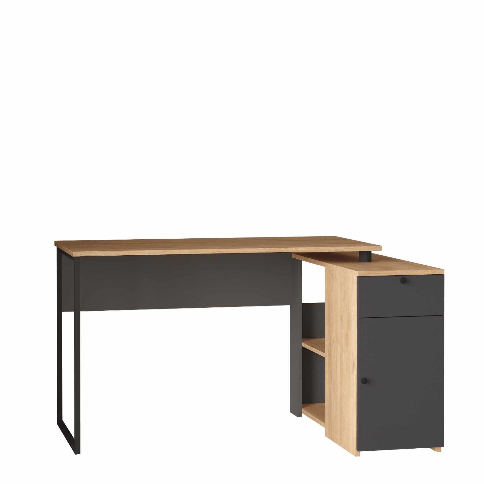 Birou Nor1-Sa, 129,8 x 70 x 90 cm, natural antracit, PAL melaminat — imaginea 8