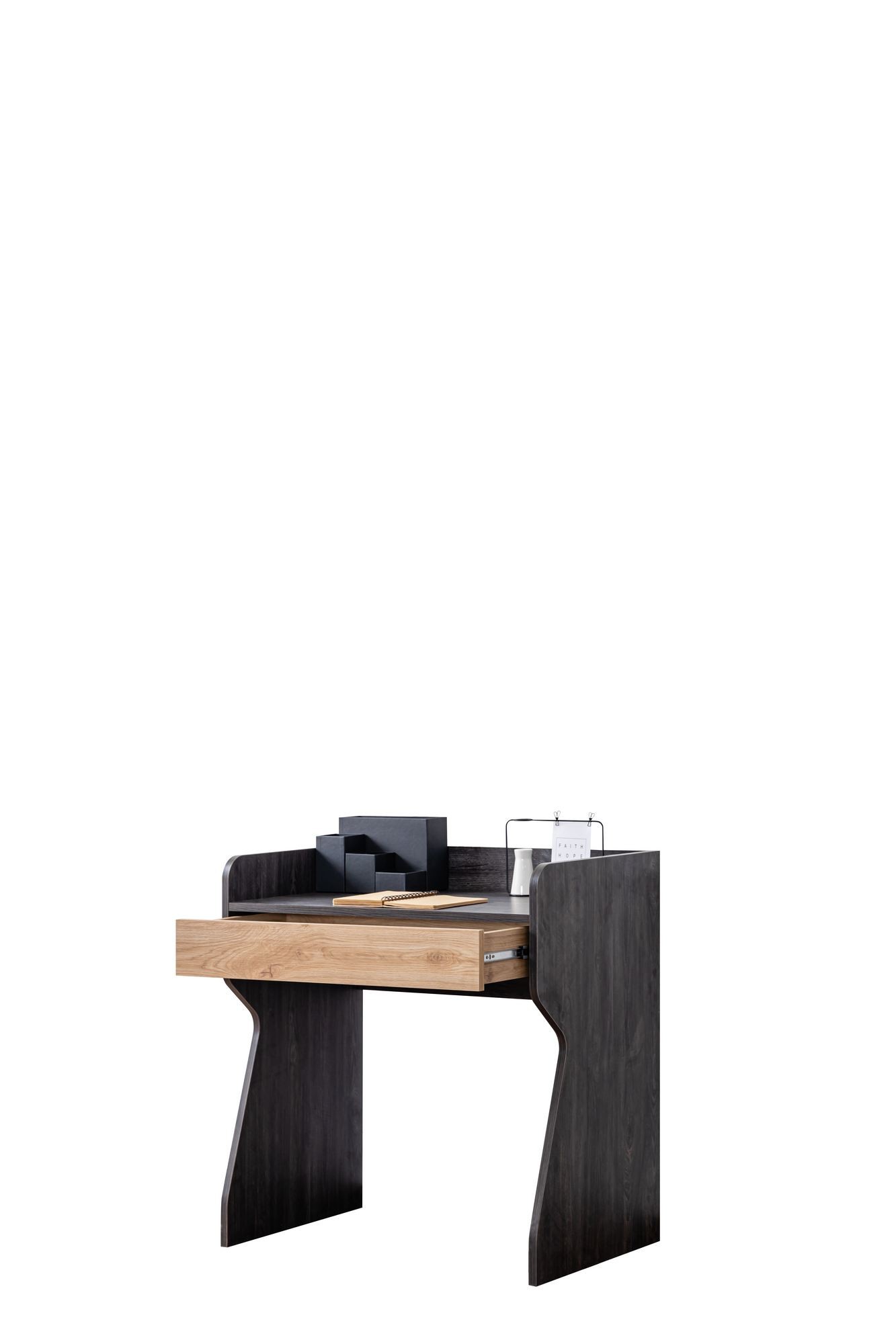 Birou Aktif, 80 x 85 x 50 cm, antracit maro, PAL melaminat — imaginea 2