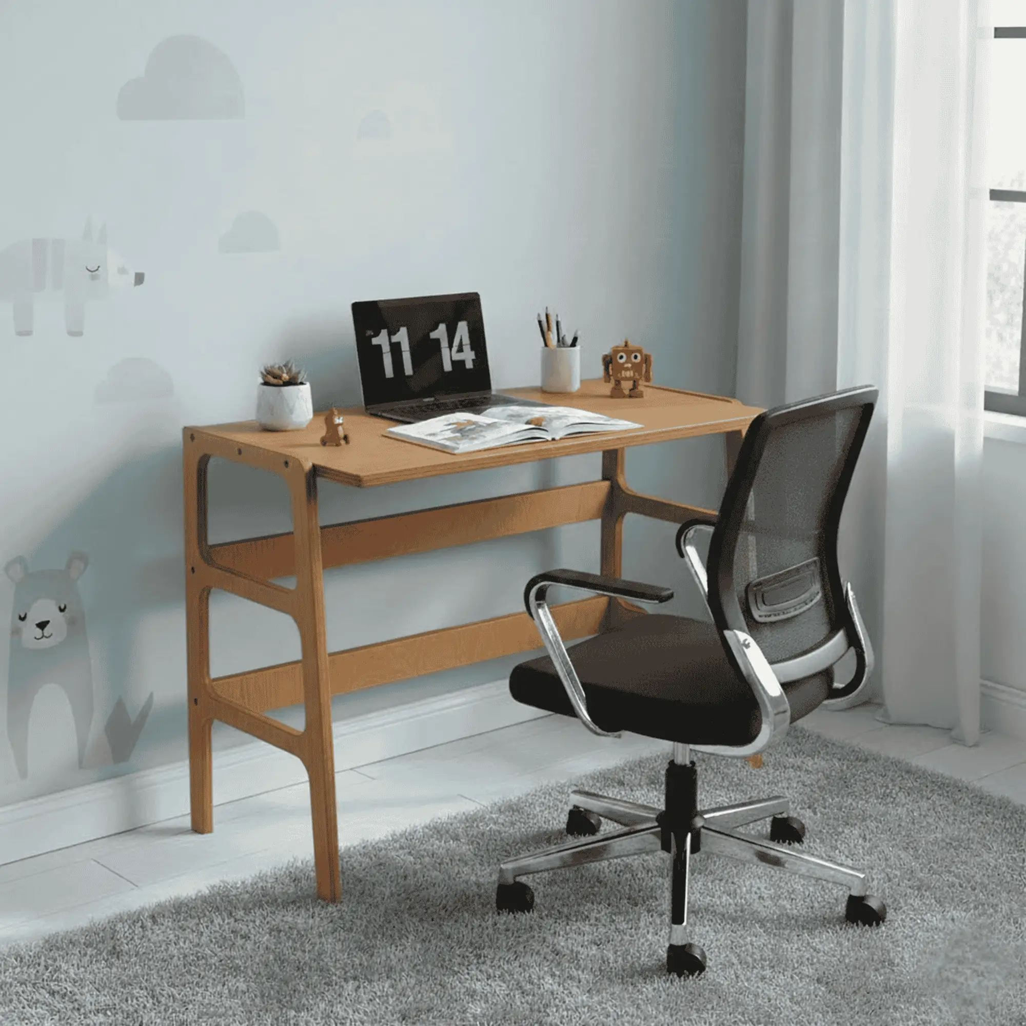 Birou CPT4632-125, 125 x 75 x 60 cm, tec, lemn — imaginea 4