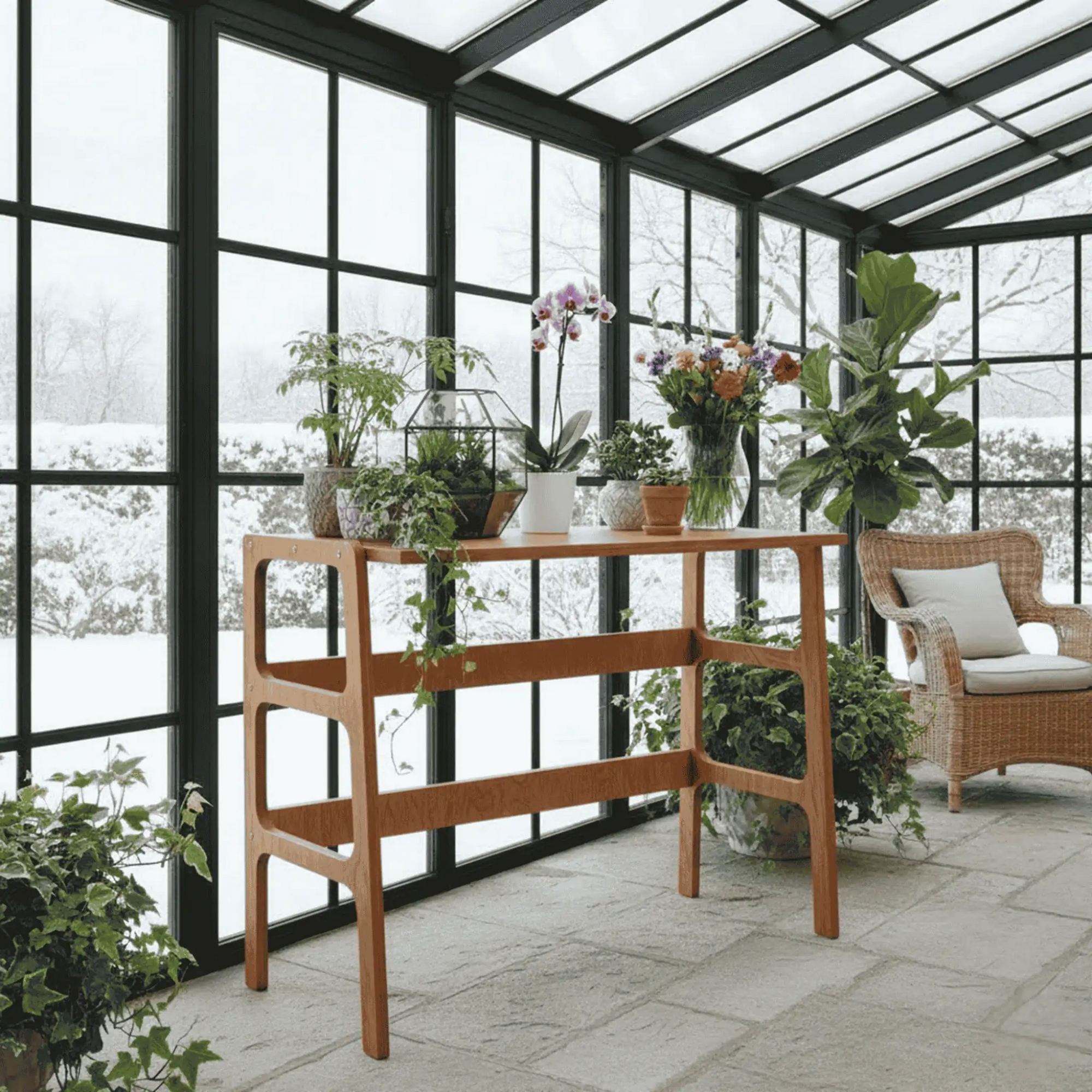 Birou CPT4632-125, 125 x 75 x 60 cm, tec, lemn — imaginea 5