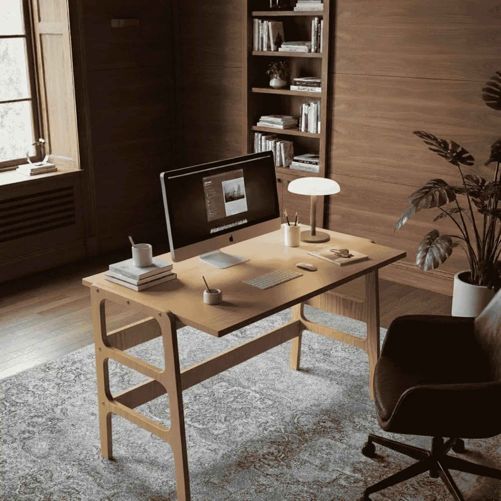 Birou CPT4632-125, 125 x 75 x 60 cm, tec, lemn — imaginea 6