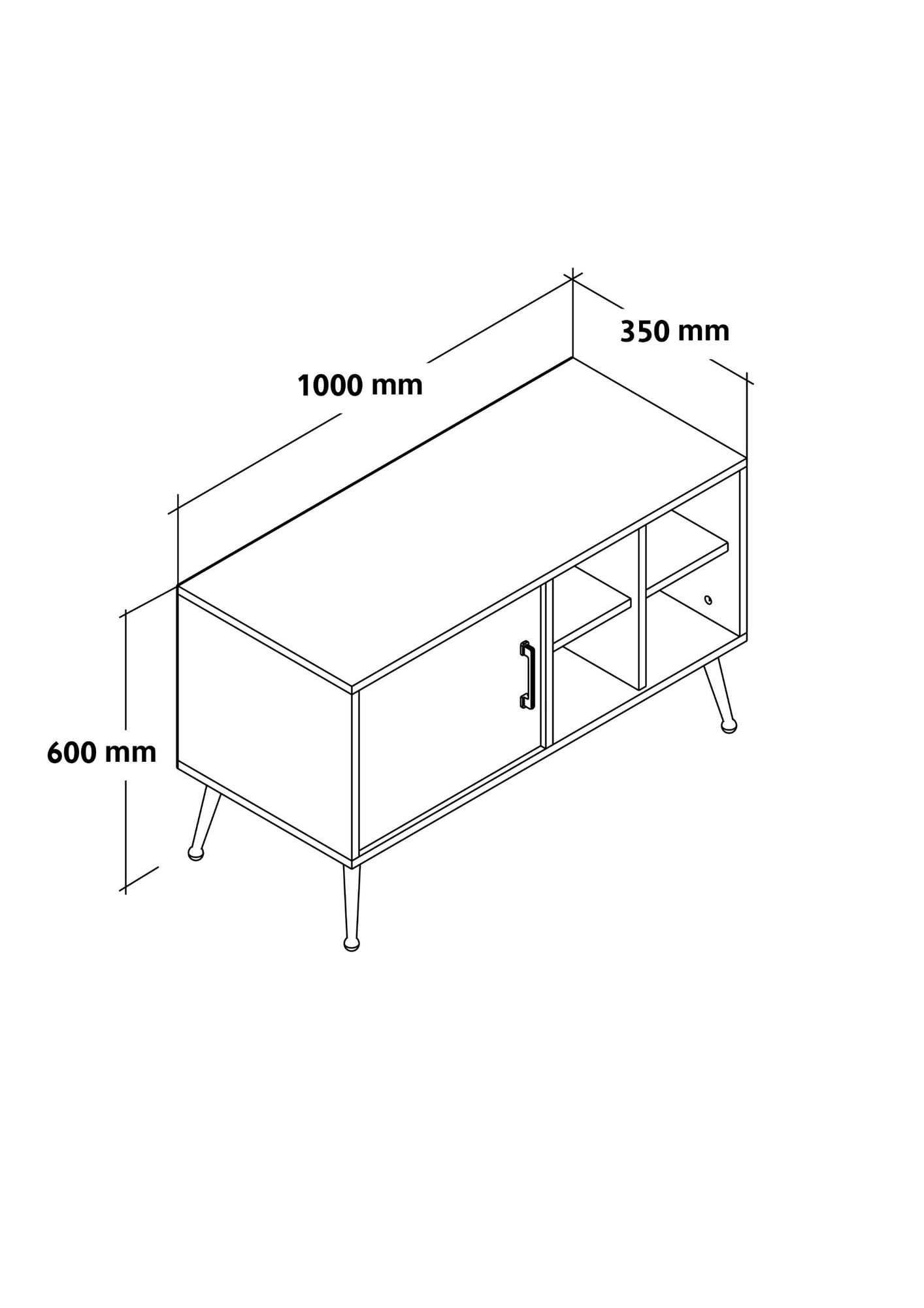 Comoda TV Şile 3111, 100 x 60 x 35 cm, stejar safir antracit, PAL melaminat — imaginea 6
