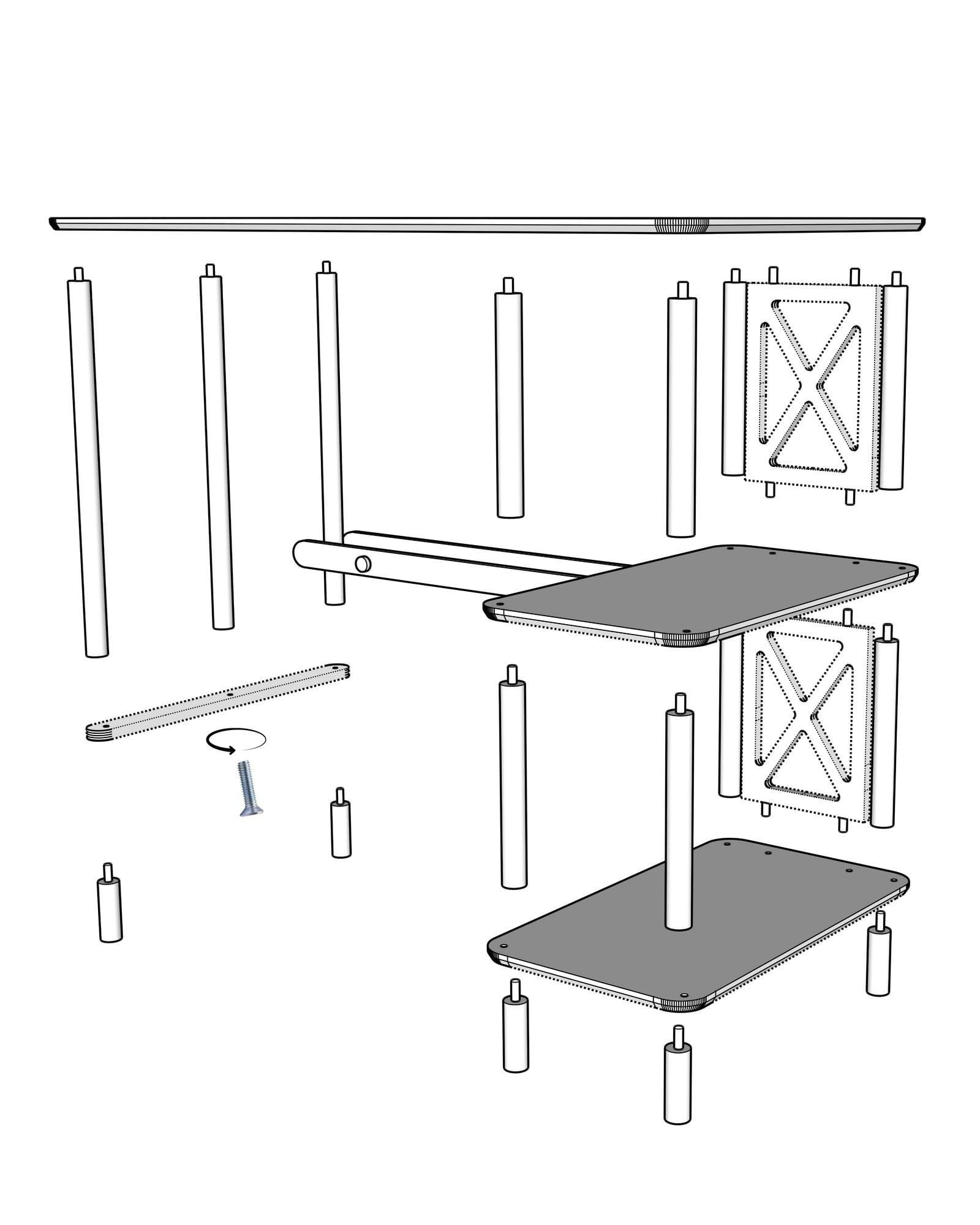 Birou Vivace, 125 x 75 x 65 cm, stejar, MDF, capacitate 15 kg — imaginea 4