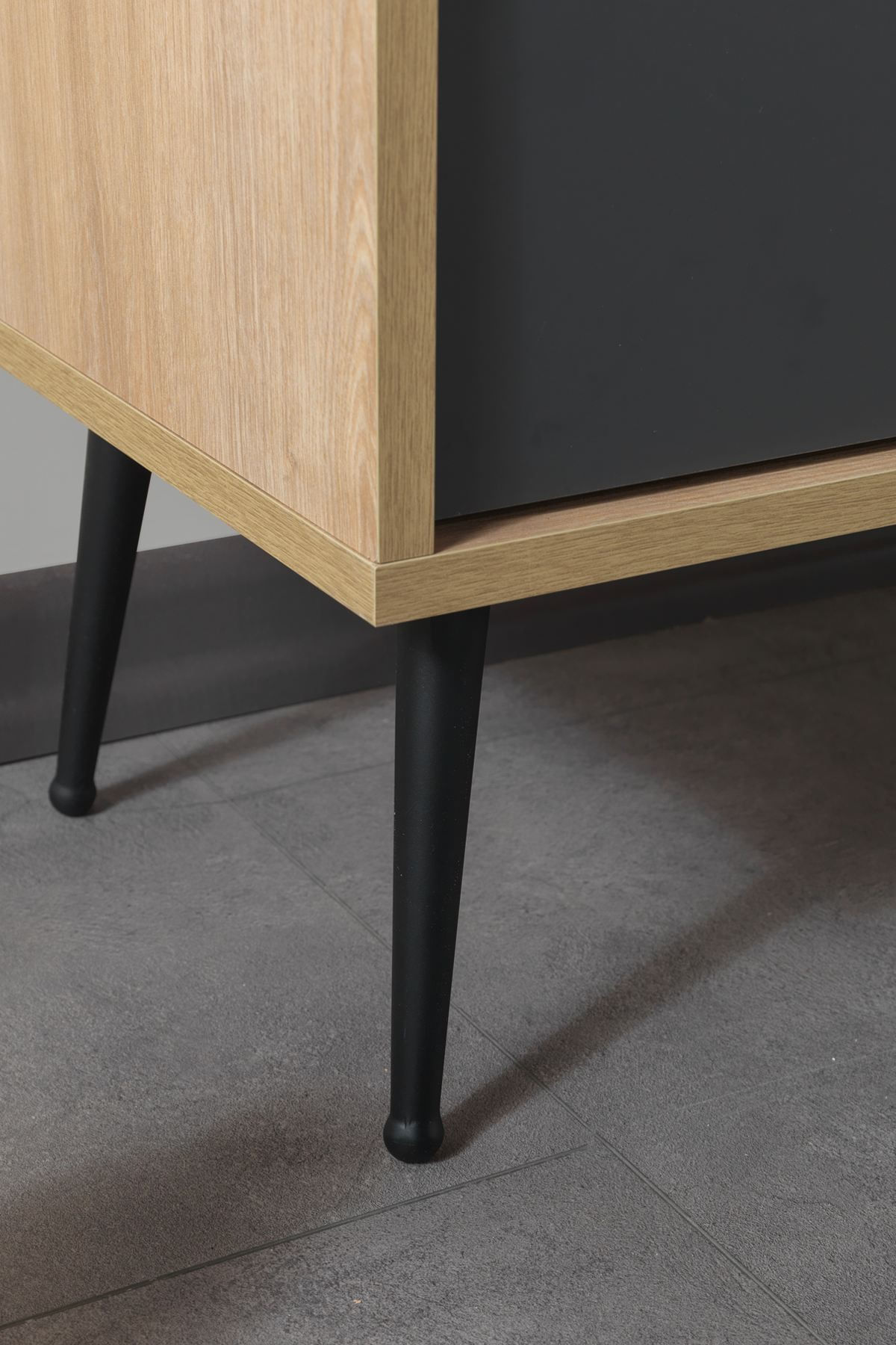 Comoda TV Şile 3109, 100 x 60 x 35 cm, stejar safir antracit, PAL melaminat — imaginea 5