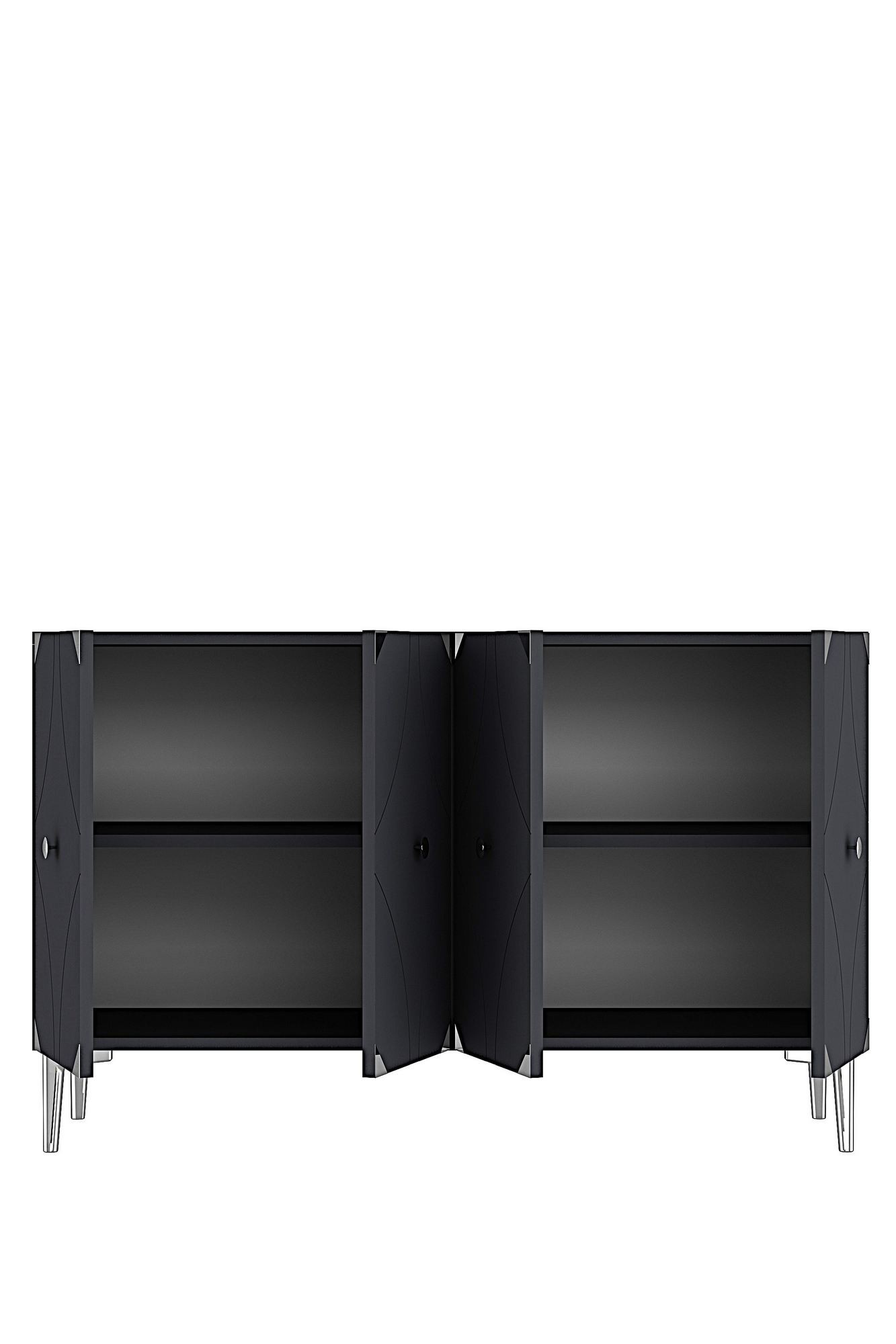 Consola Alfa 120, 120 x 75 x 32 cm, antracit argintiu, PAL melaminat, spatiu de depozitare, antracit / silver — imaginea 3