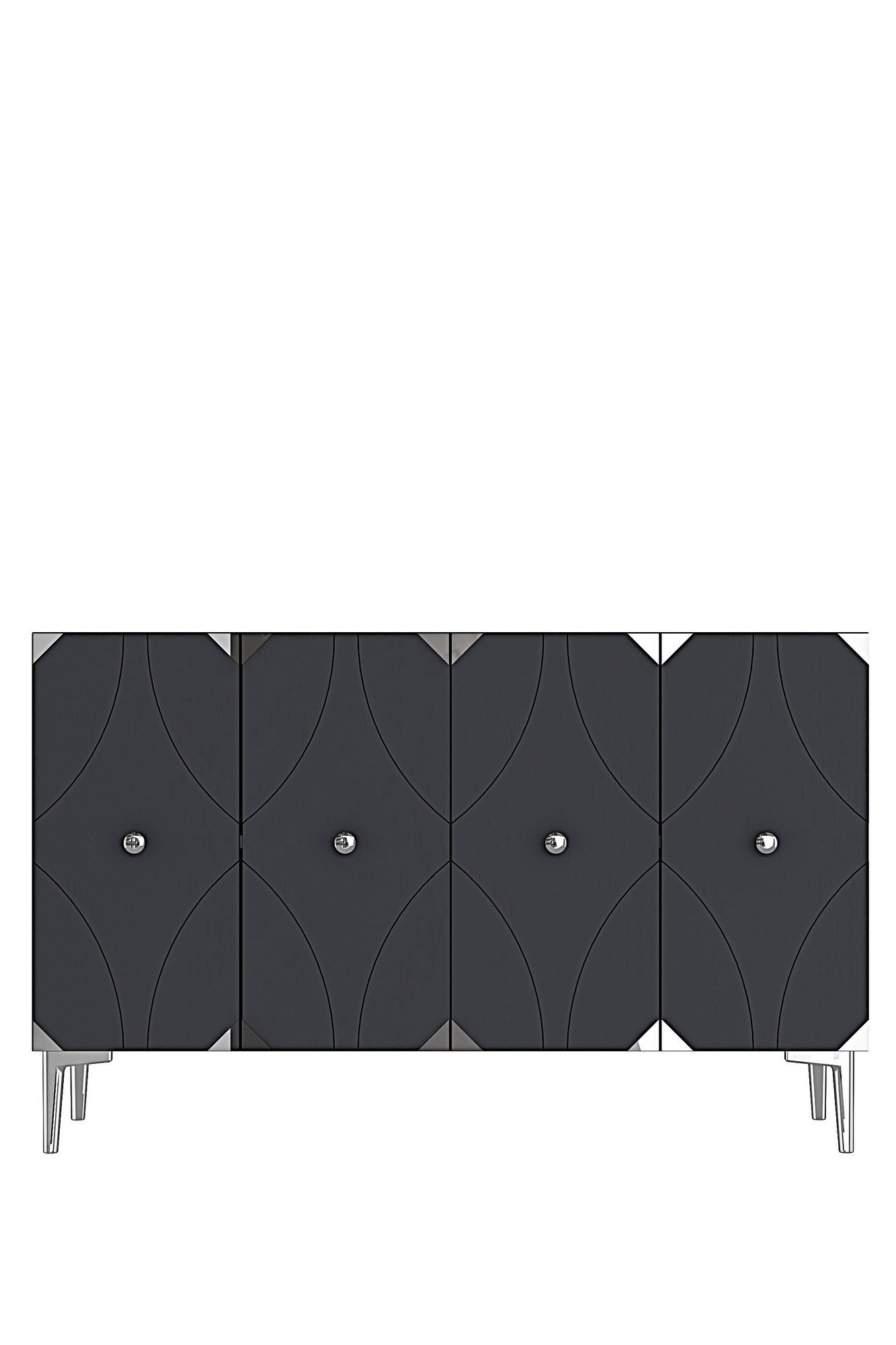 Consola Alfa 120, 120 x 75 x 32 cm, antracit argintiu, PAL melaminat, spatiu de depozitare, antracit / silver — imaginea 5