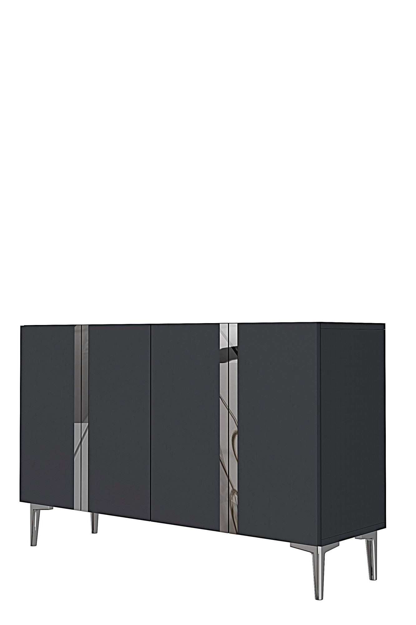 Consola Anka 120, 120 x 75 x 32 cm, antracit argintiu, PAL melaminat, spatiu de depozitare, antracit / silver — imaginea 2