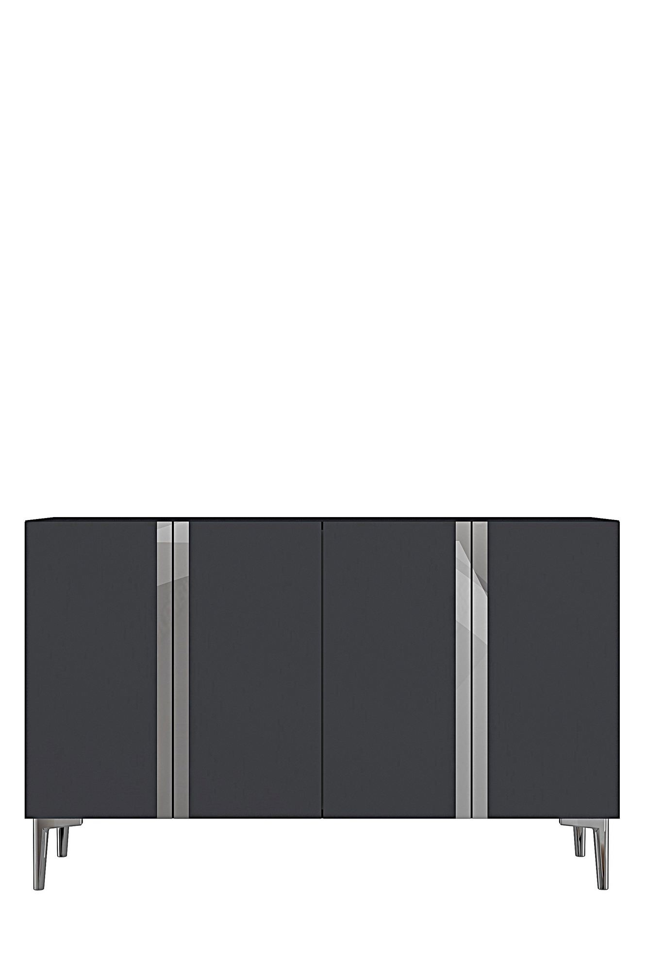 Consola Anka 120, 120 x 75 x 32 cm, antracit argintiu, PAL melaminat, spatiu de depozitare, antracit / silver — imaginea 3