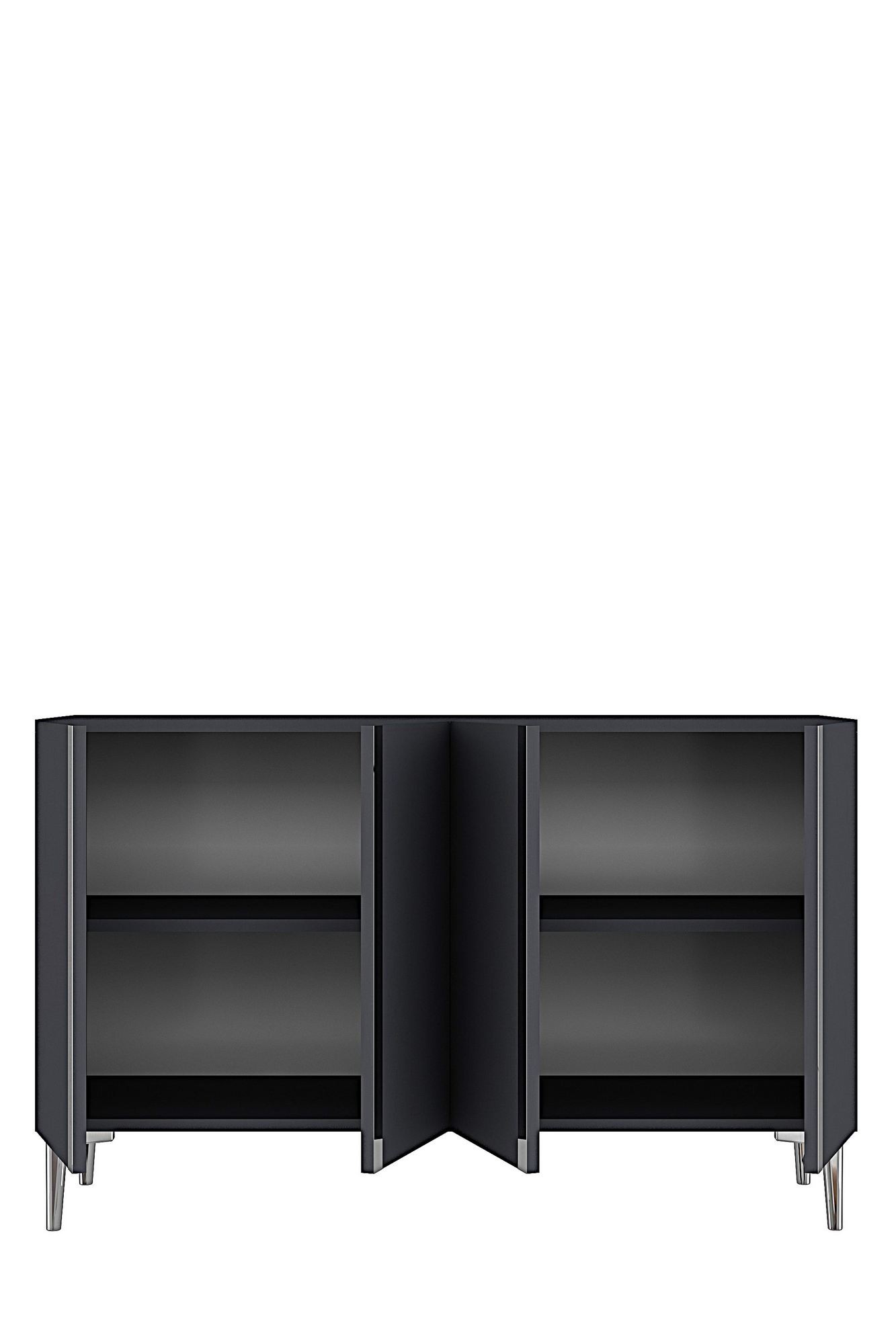 Consola Anka 120, 120 x 75 x 32 cm, antracit argintiu, PAL melaminat, spatiu de depozitare, antracit / silver — imaginea 6