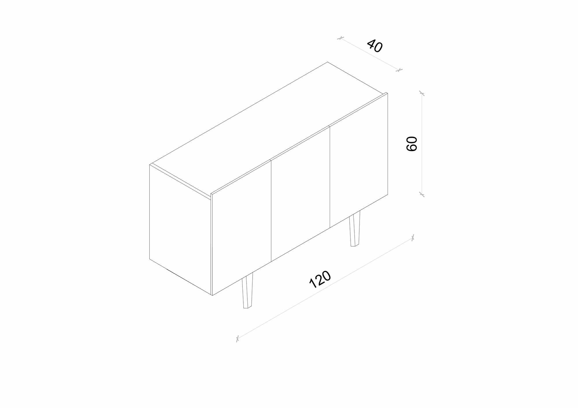 Consola Capella 120, 120 x 60 x 40 cm, bej nisip, MDF, capacitate 30 kg, sandstone — imaginea 5