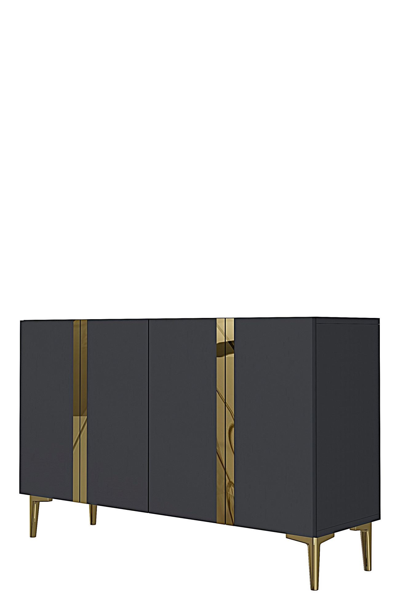 Consola Anka 120, 120 x 75 x 32 cm, antracit auriu, PAL melaminat, spatiu de depozitare, antracit / gold — imaginea 7