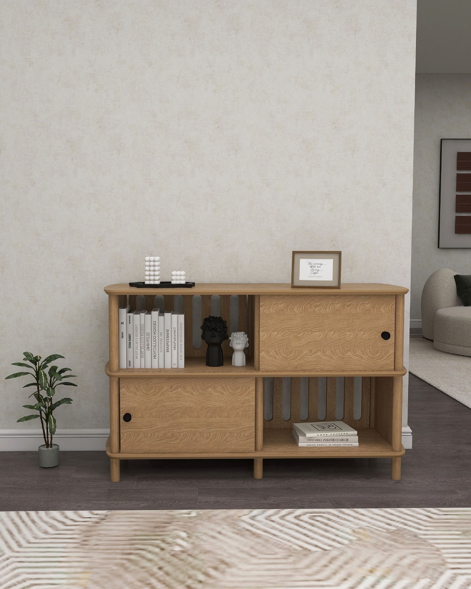 Consola Avena, 120 x 79 x 40 cm, stejar, MDF, capacitate 15 kg — imaginea 4