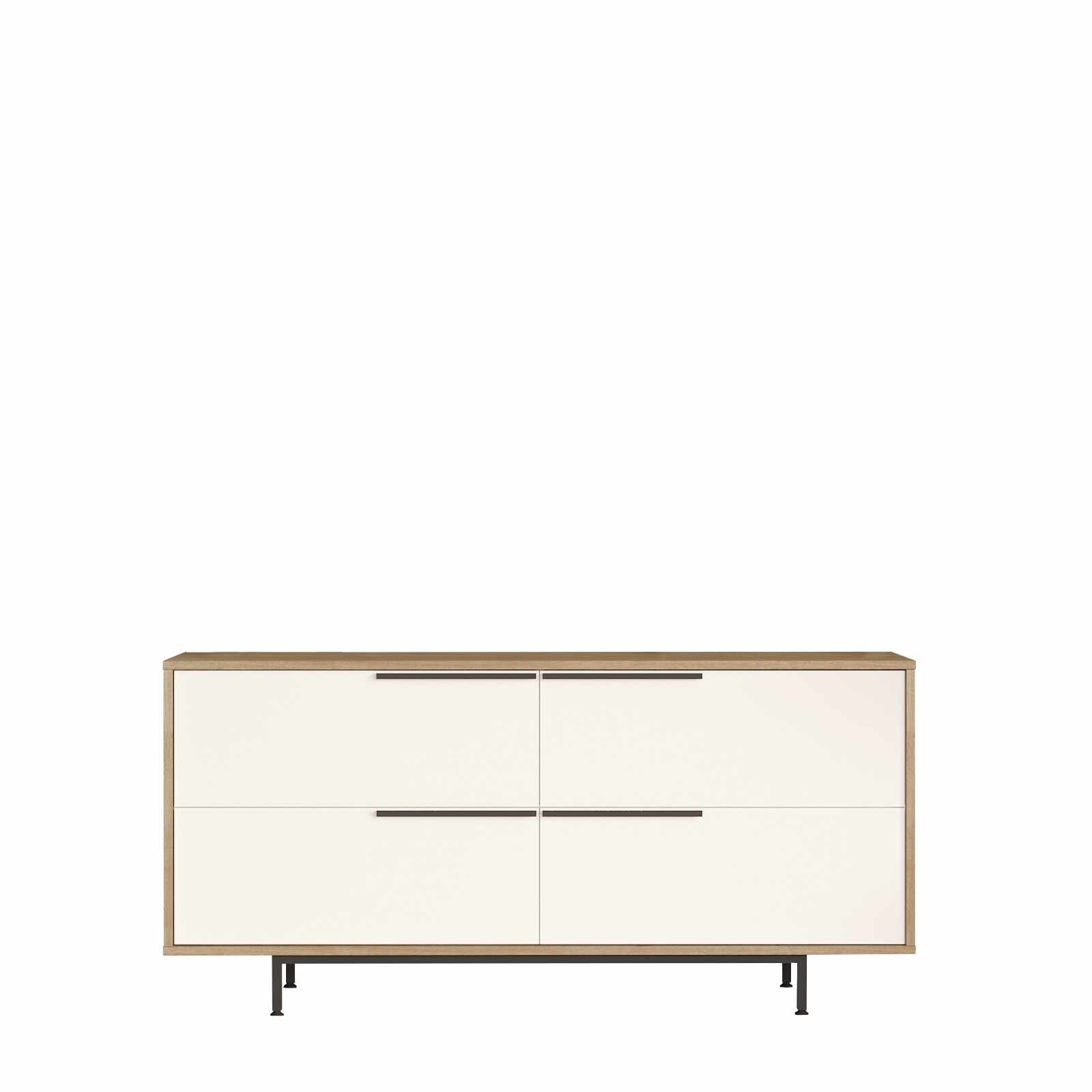 Consola Boh3-Sw, 160 x 74,3 x 44,5 cm, natural alb, PAL melaminat — imaginea 4