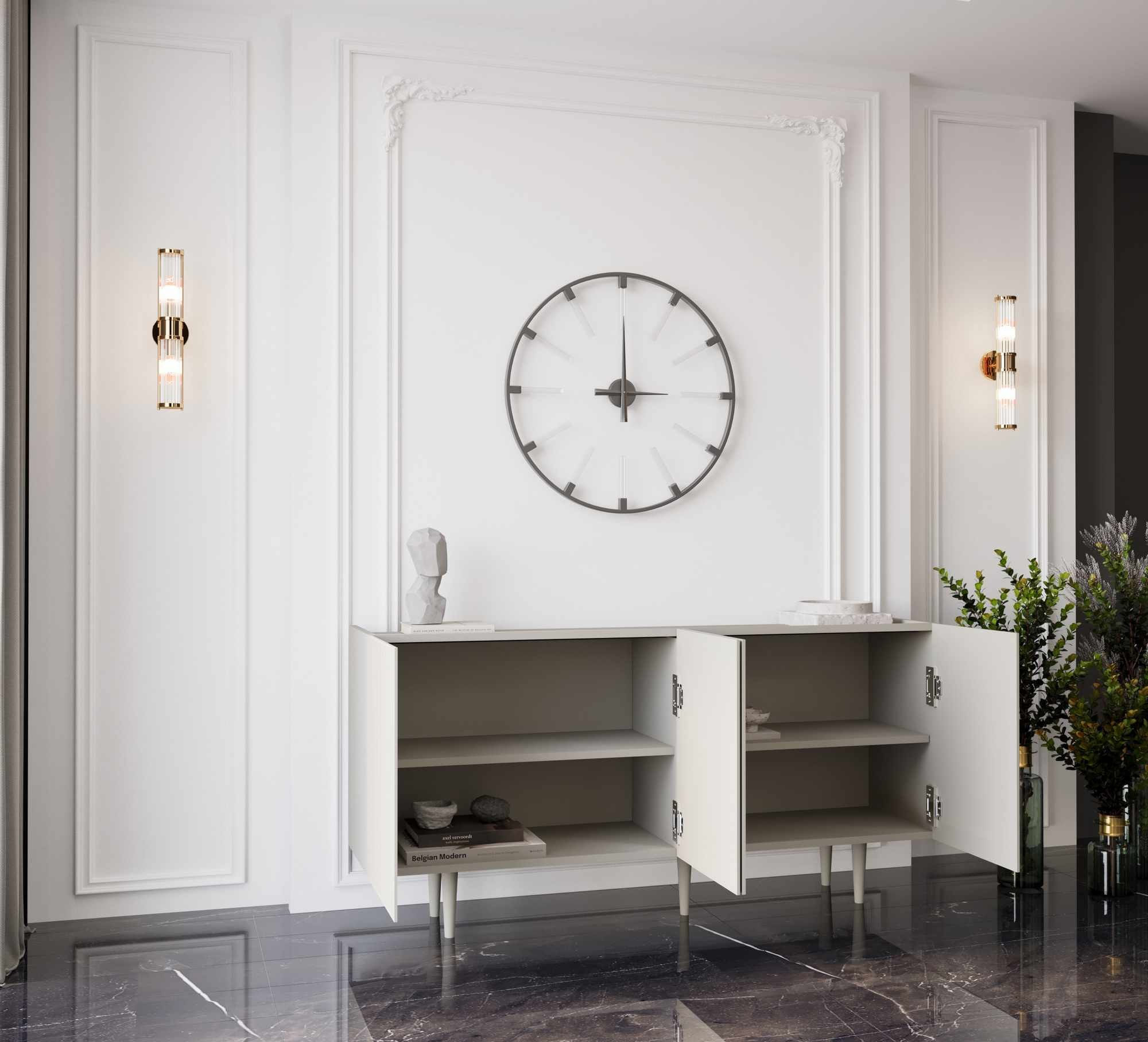 Consola Capella 160, 160 x 60 x 40 cm, bej nisip, MDF, capacitate 35 kg, sandstone — imaginea 3