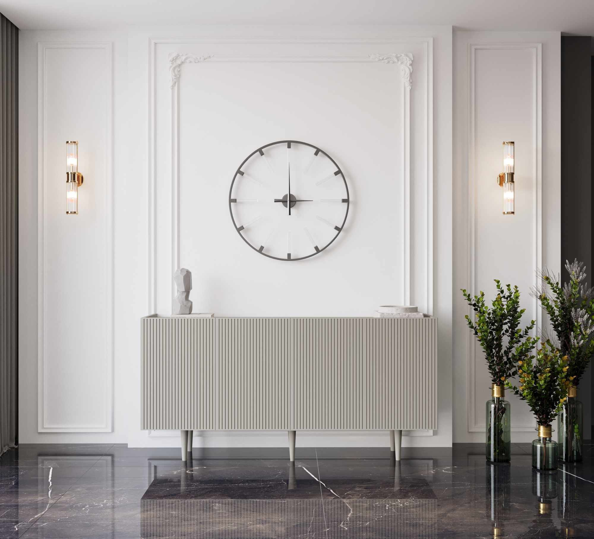 Consola Capella 160, 160 x 60 x 40 cm, bej nisip, MDF, capacitate 35 kg, sandstone — imaginea 5