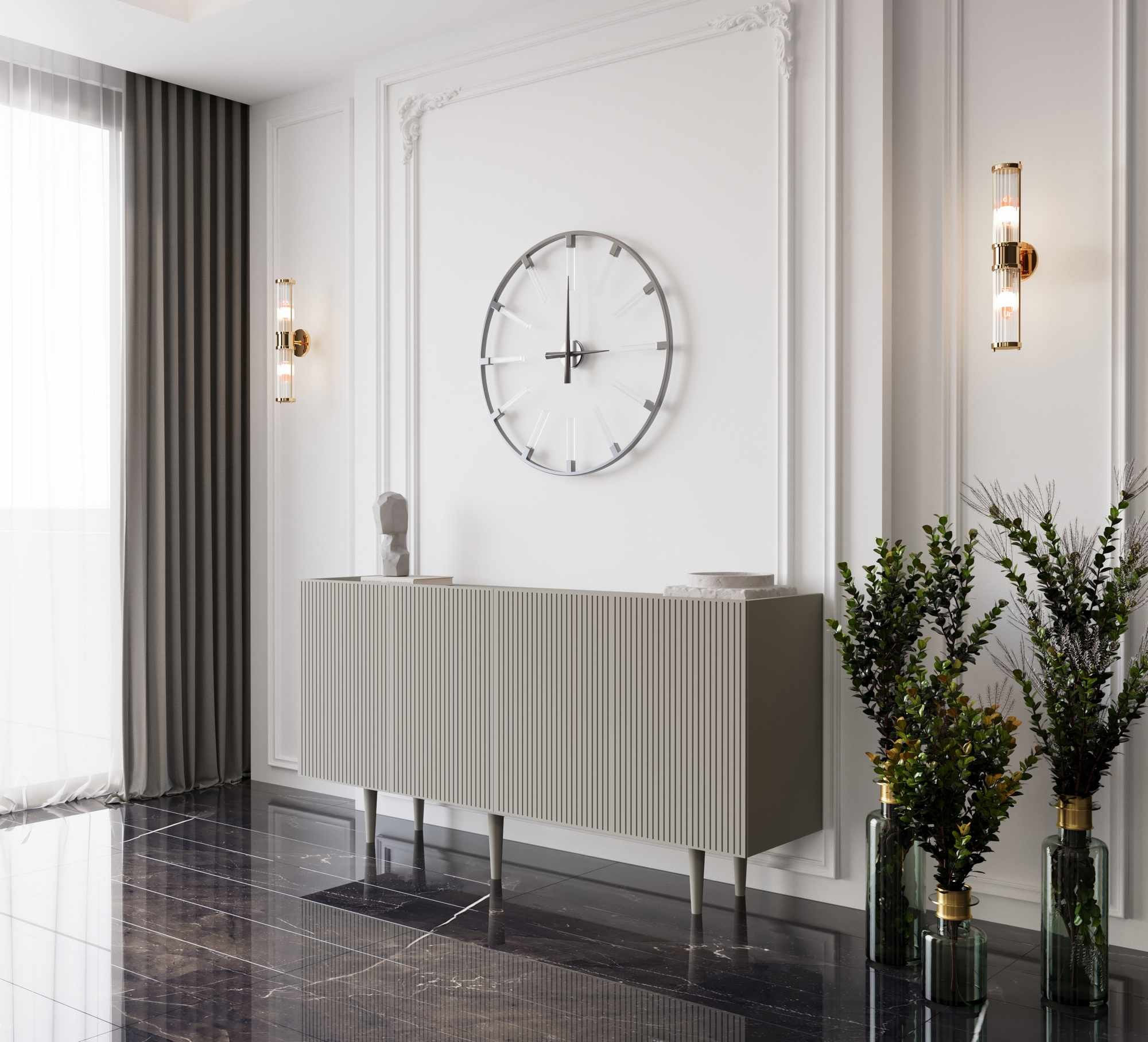 Consola Capella 160, 160 x 60 x 40 cm, bej nisip, MDF, capacitate 35 kg, sandstone — imaginea 6
