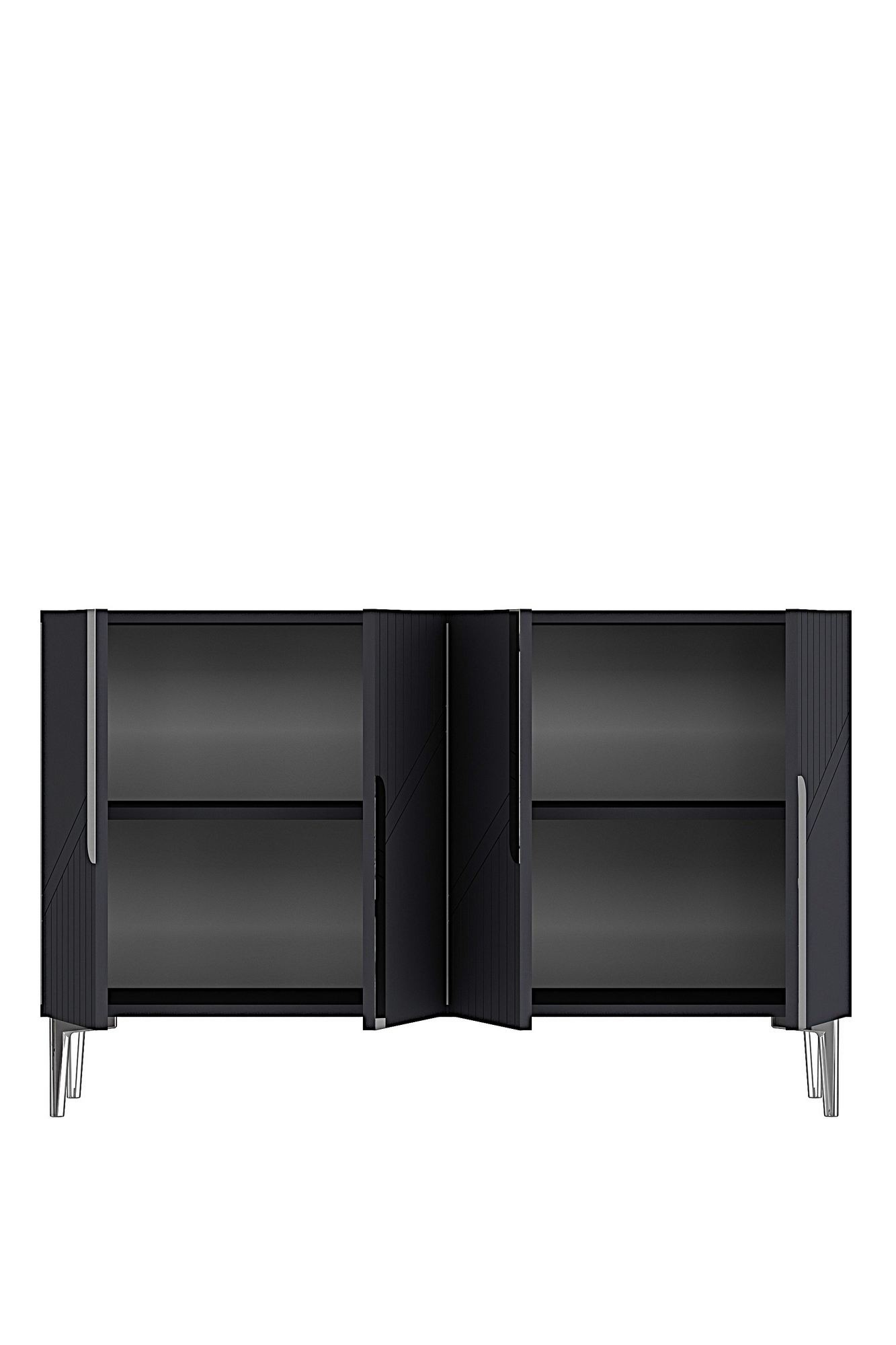 Consola Evva 120, 120 x 75 x 32 cm, antracit argintiu, PAL melaminat, oglinda inclusa, antracit / silver — imaginea 3