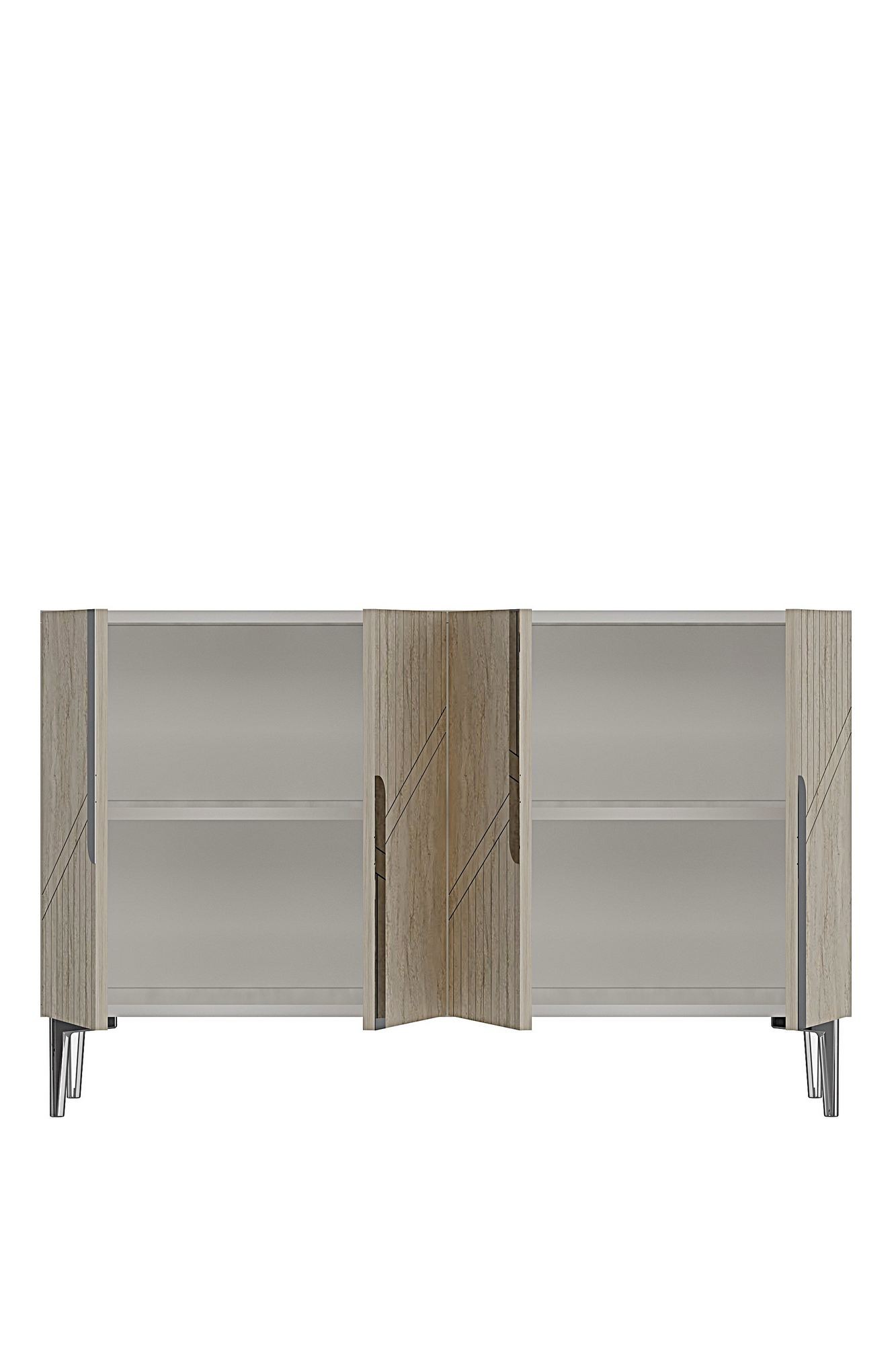 Consola Evva 120, 120 x 75 x 32 cm, alb travertin argintiu, PAL melaminat, oglinda inclusa, alb / travertin / silver — imaginea 6