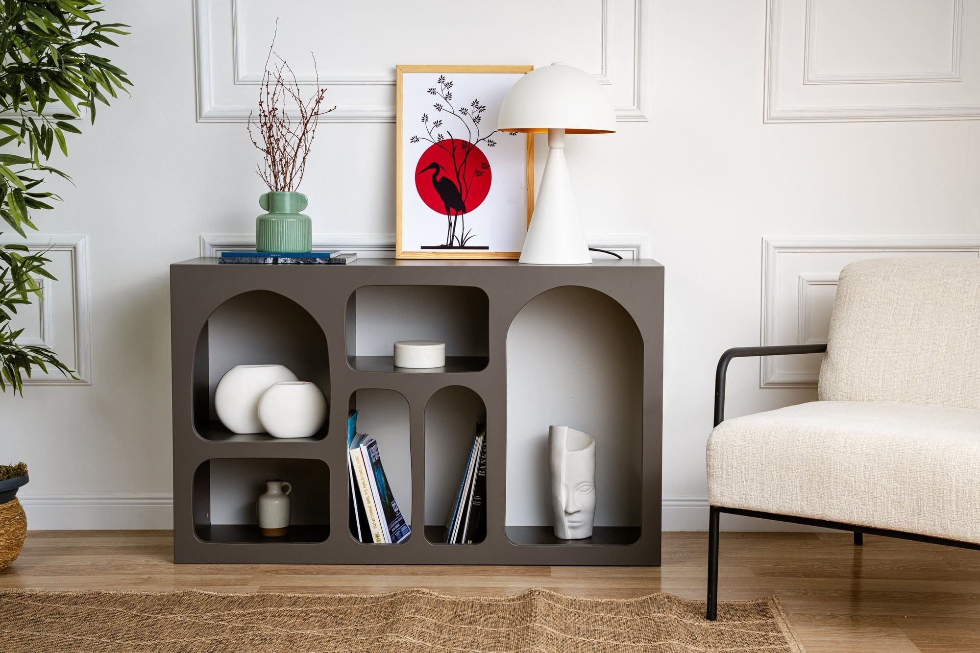 Consola Liva 120, 120 x 74 x 37 cm, PAL melaminat, antracit — imaginea 3