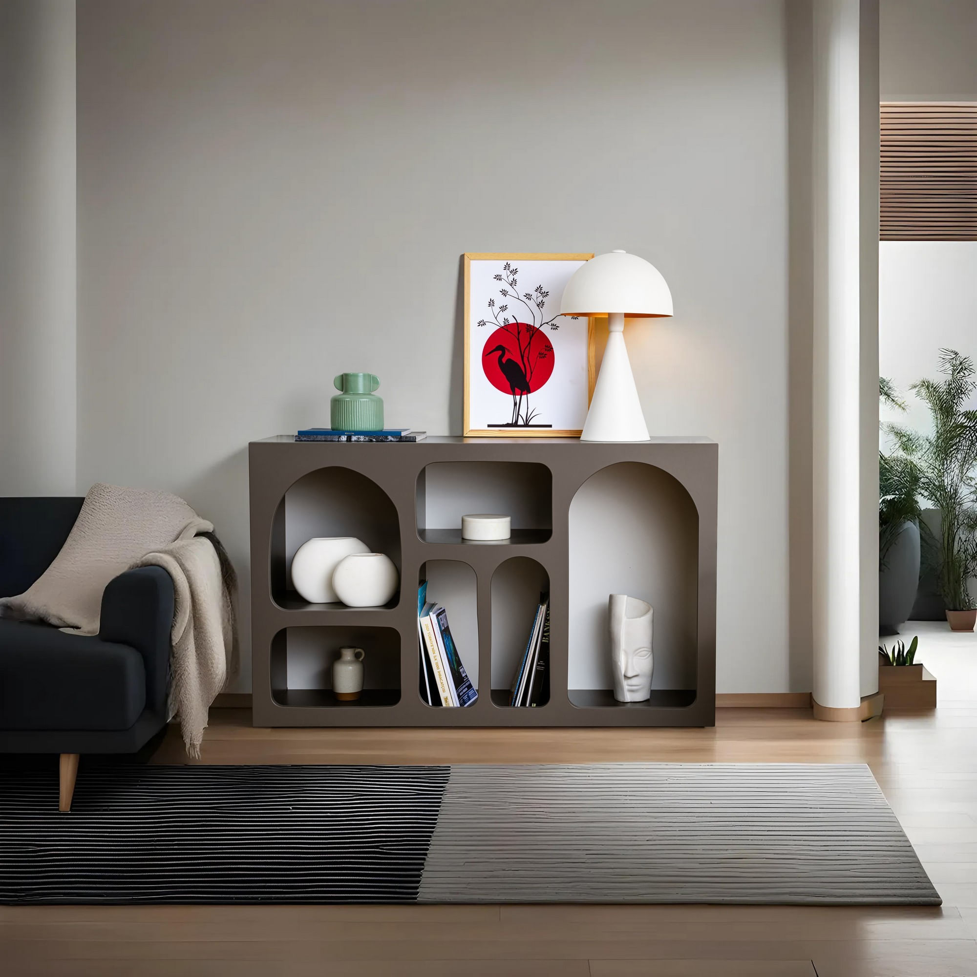 Consola Liva 120, 120 x 74 x 37 cm, PAL melaminat, antracit — imaginea 5