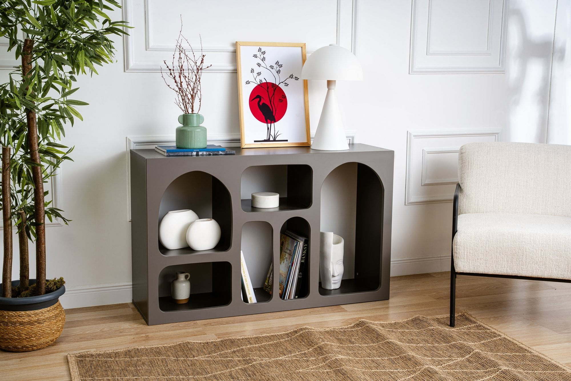 Consola Liva 120, 120 x 74 x 37 cm, PAL melaminat, antracit — imaginea 6