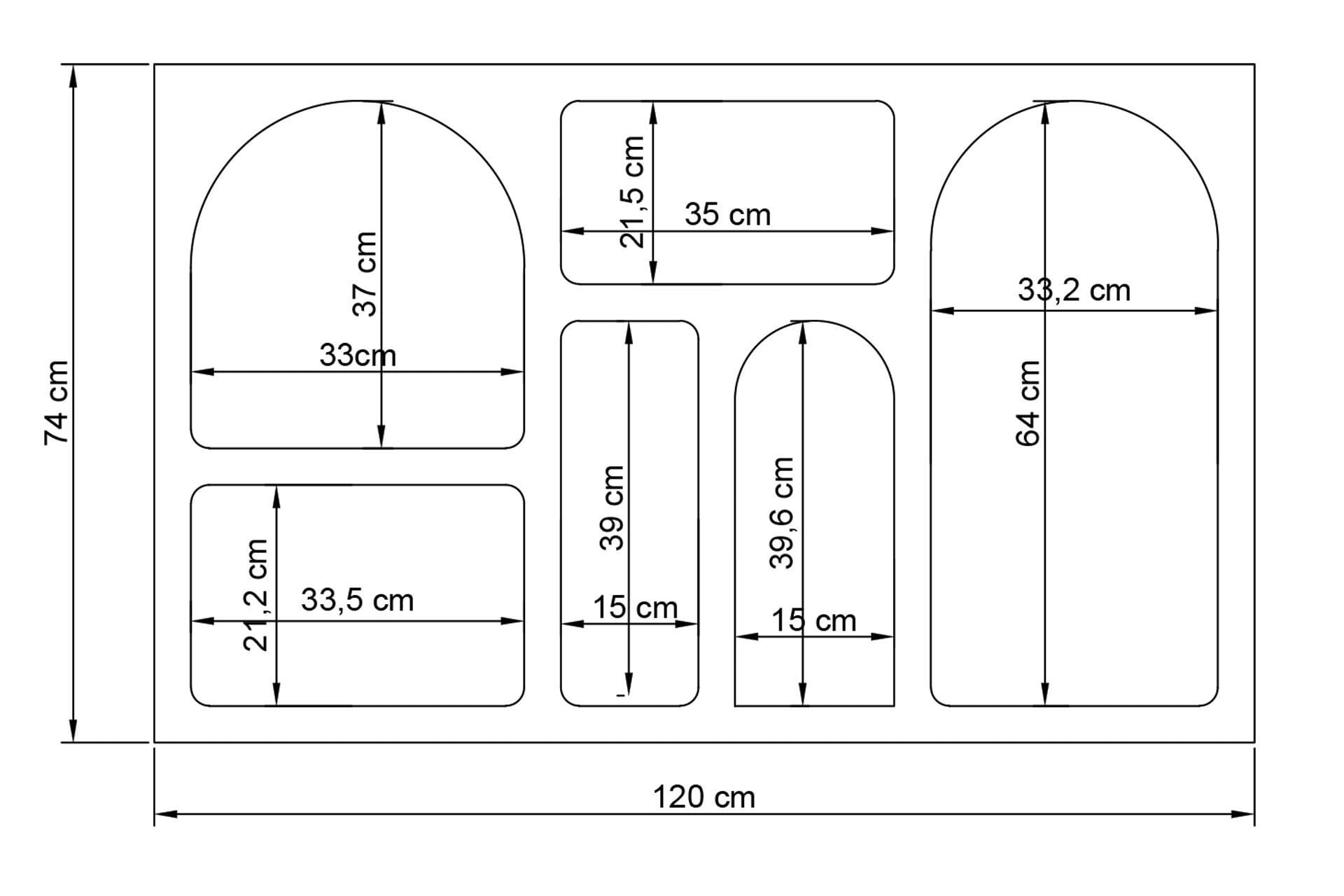 Consola Liva 120, 120 x 74 x 37 cm, PAL melaminat, antracit — imaginea 8