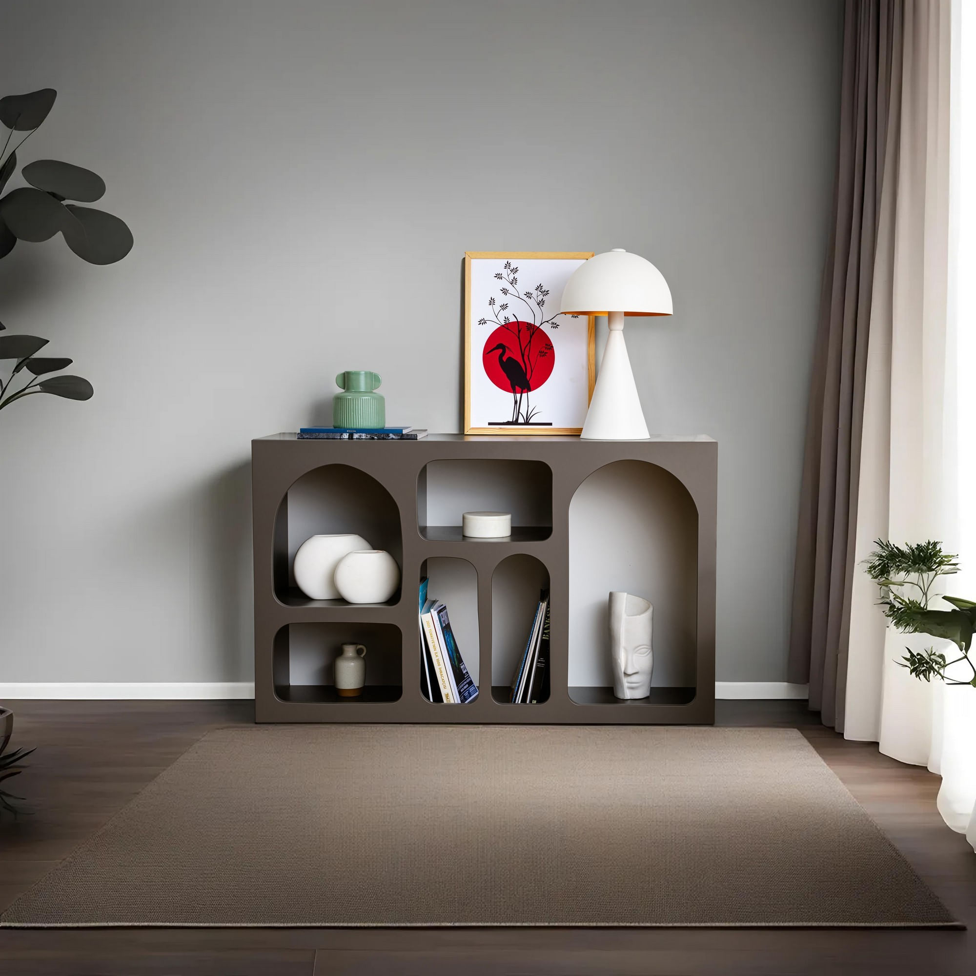 Consola Liva 120, 120 x 74 x 37 cm, PAL melaminat, antracit — imaginea 9