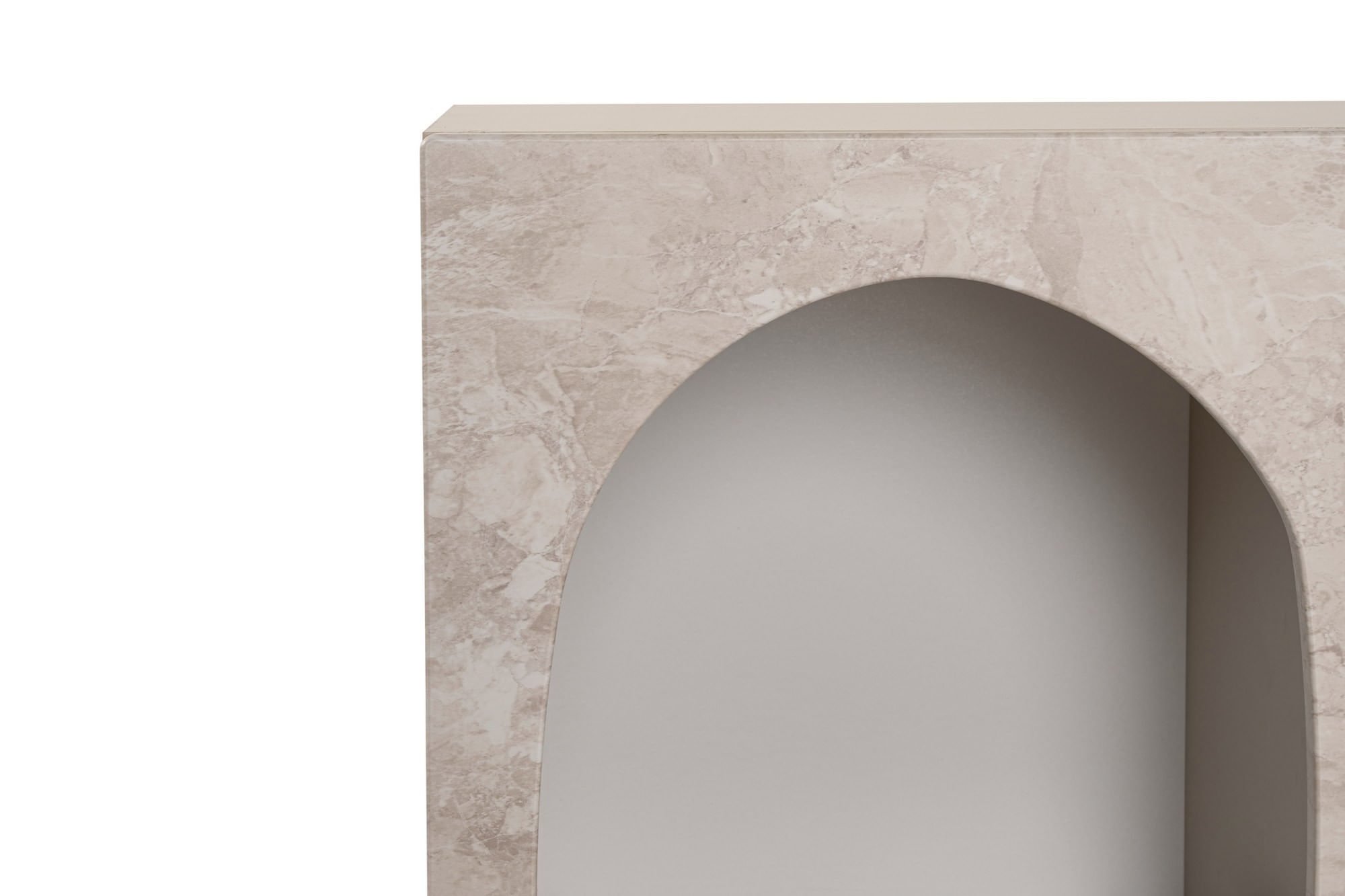 Consola Liva 120, 120 x 74 x 37 cm, traverten marmura bej nisip, PAL melaminat, traverten marble / sandstone — imaginea 5