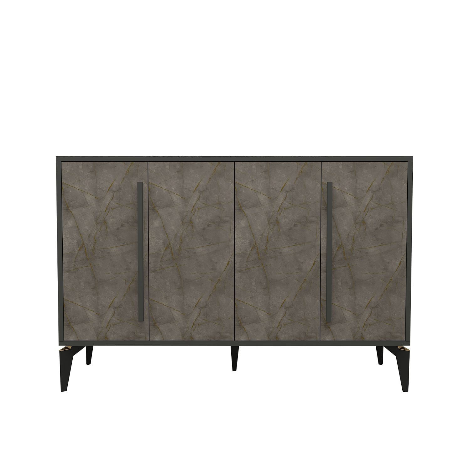 Consola Majoır, 140 x 95 x 35,3 cm, gordion marmura antracit, PAL melaminat — imaginea 3