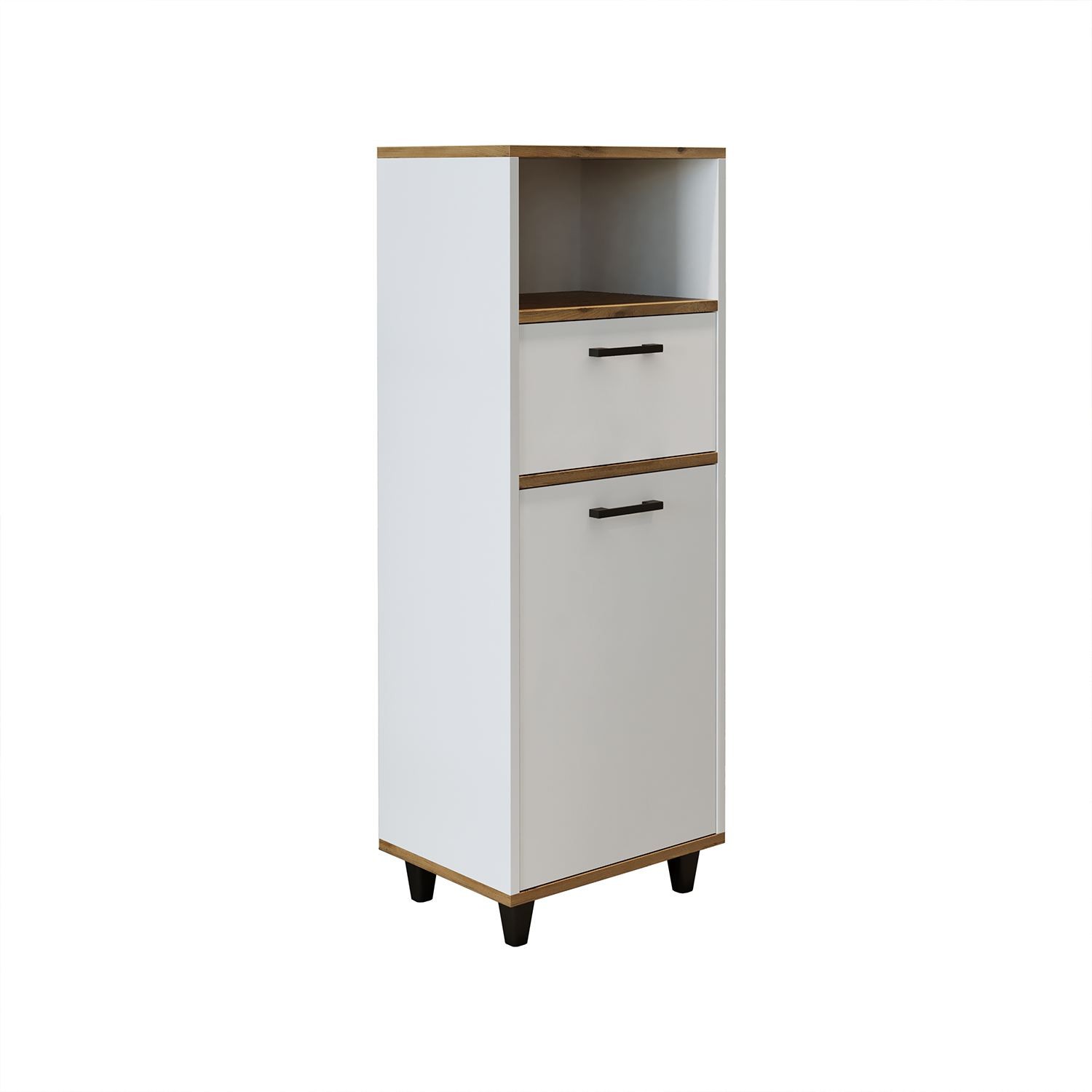 Dulap 2500, 45 x 115 x 35 cm, pin atlantic alb, PAL melaminat, spatiu de depozitare, fixare pe perete — imaginea 2