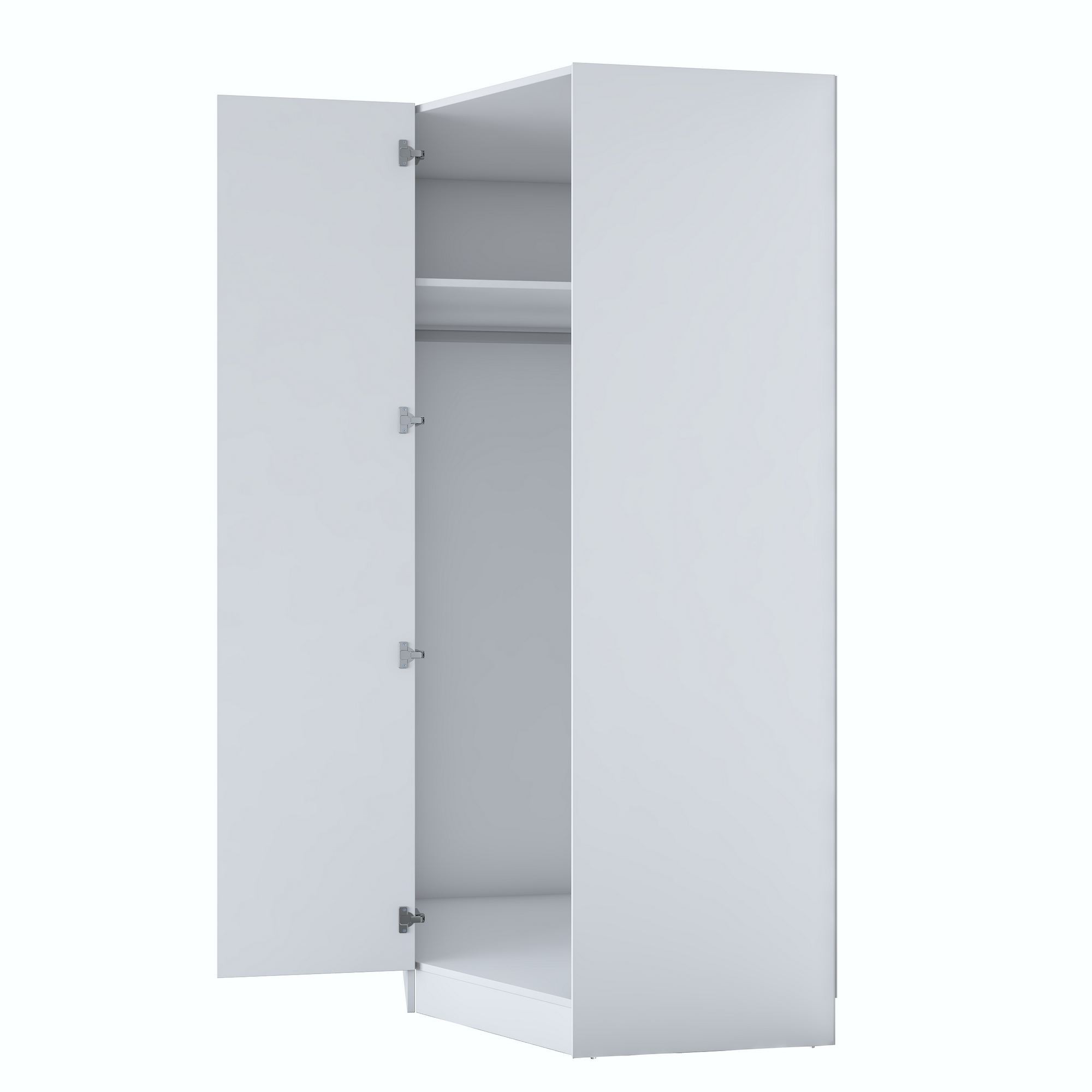 Dulap haine BA140, 91 x 210 x 57,5 cm, alb, PAL, spatiu de depozitare, fixare pe perete — imaginea 6