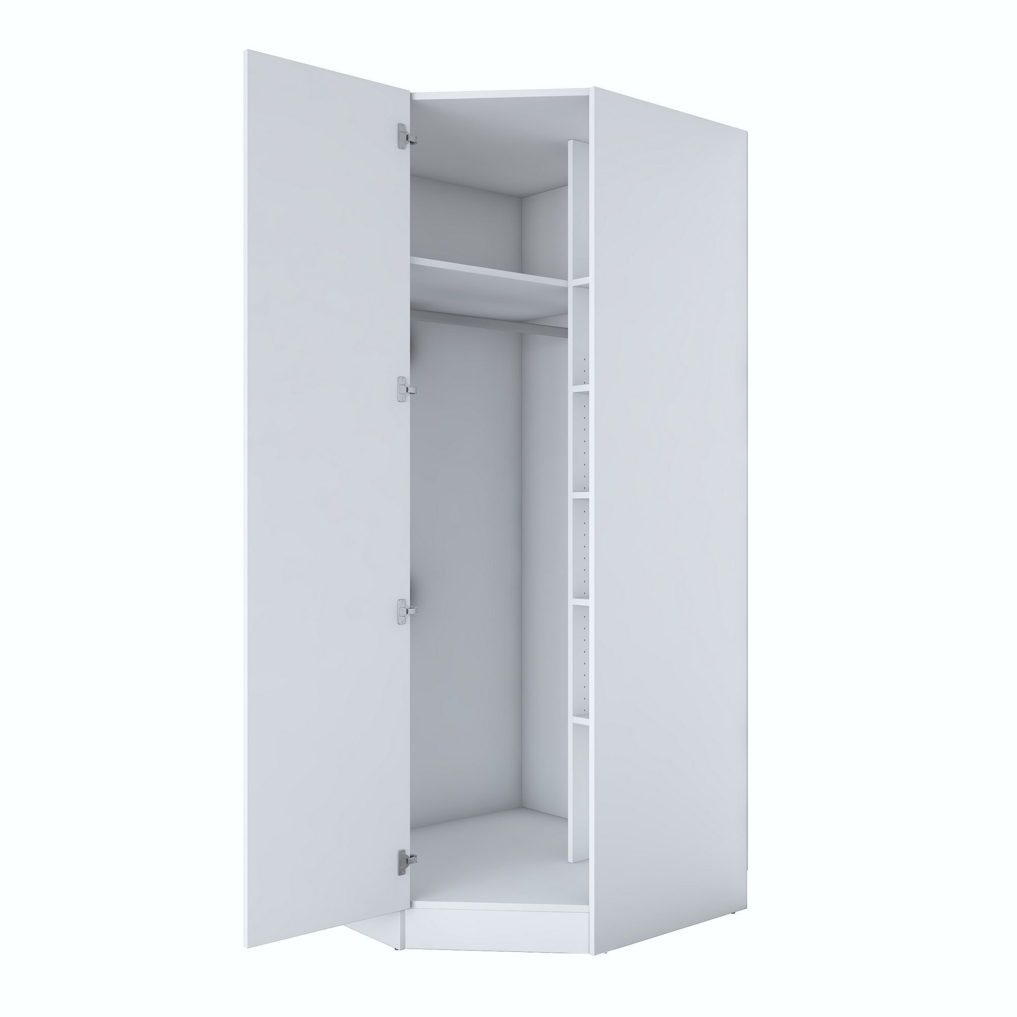 Dulap haine BA140, 91 x 210 x 57,5 cm, alb, PAL, spatiu de depozitare, fixare pe perete — imaginea 11