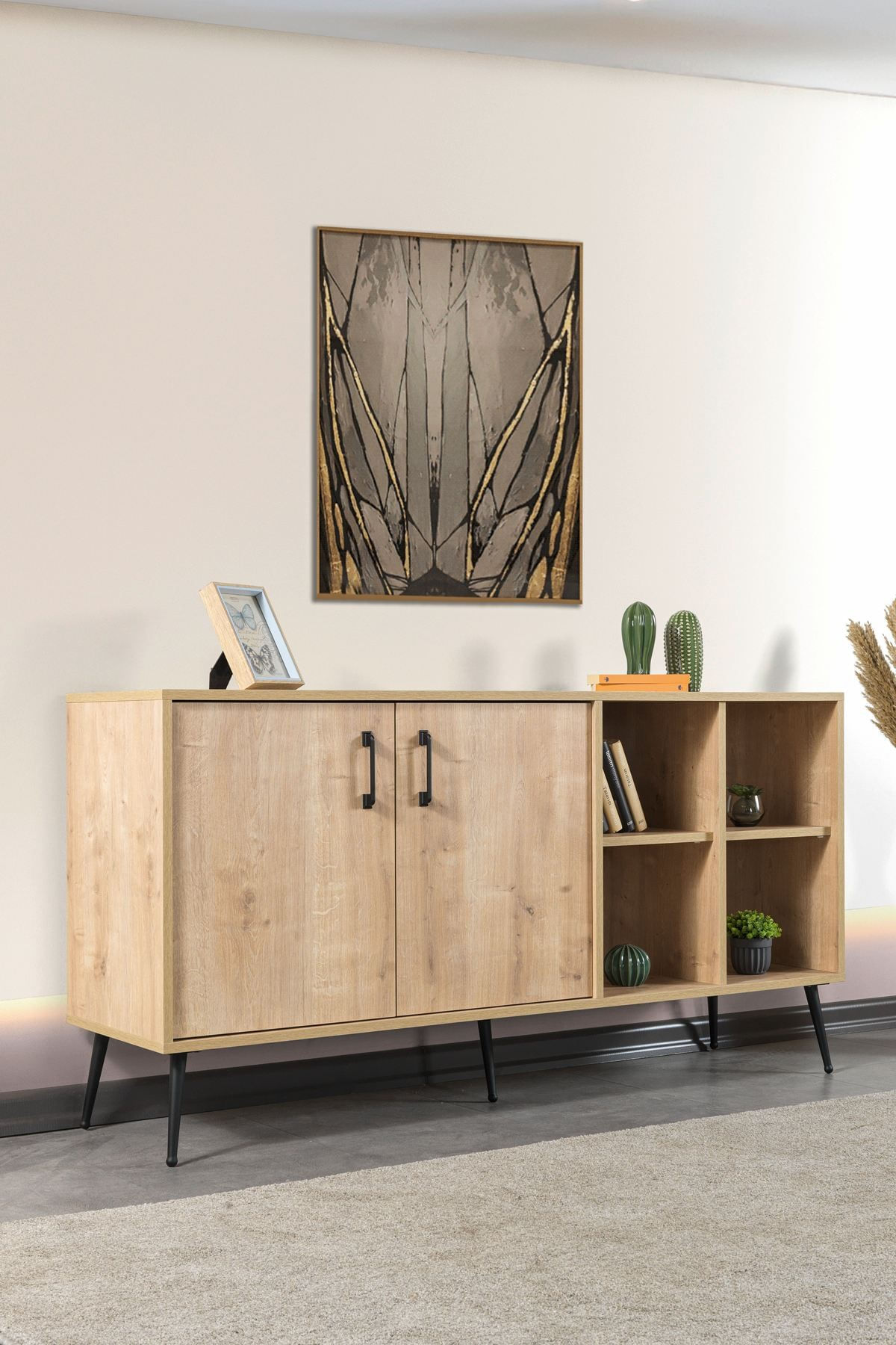 Consola Şile 4608, 160 x 83 x 44 cm, stejar safir, PAL melaminat — imaginea 2