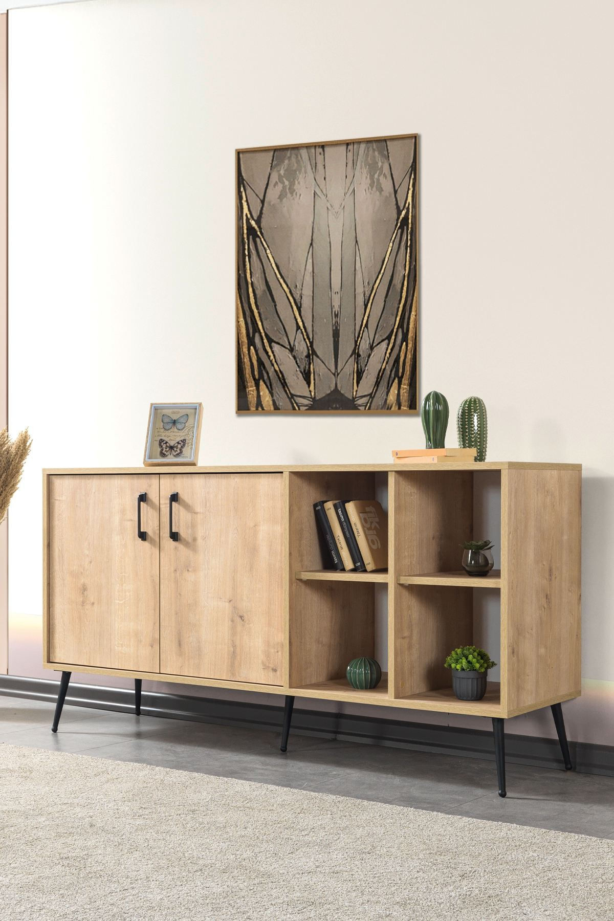 Consola Şile 4608, 160 x 83 x 44 cm, stejar safir, PAL melaminat — imaginea 4