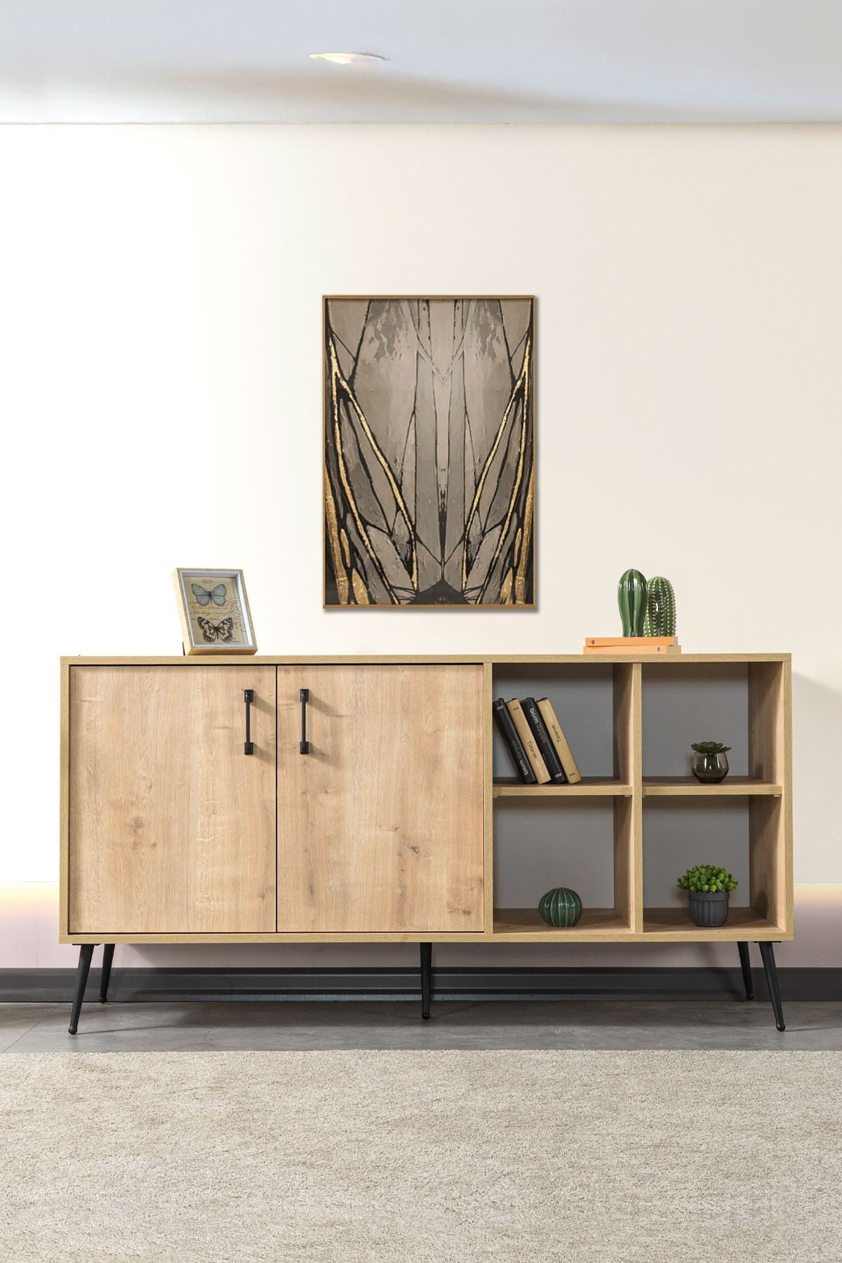 Consola Şile 4608, 160 x 83 x 44 cm, stejar safir, PAL melaminat — imaginea 6