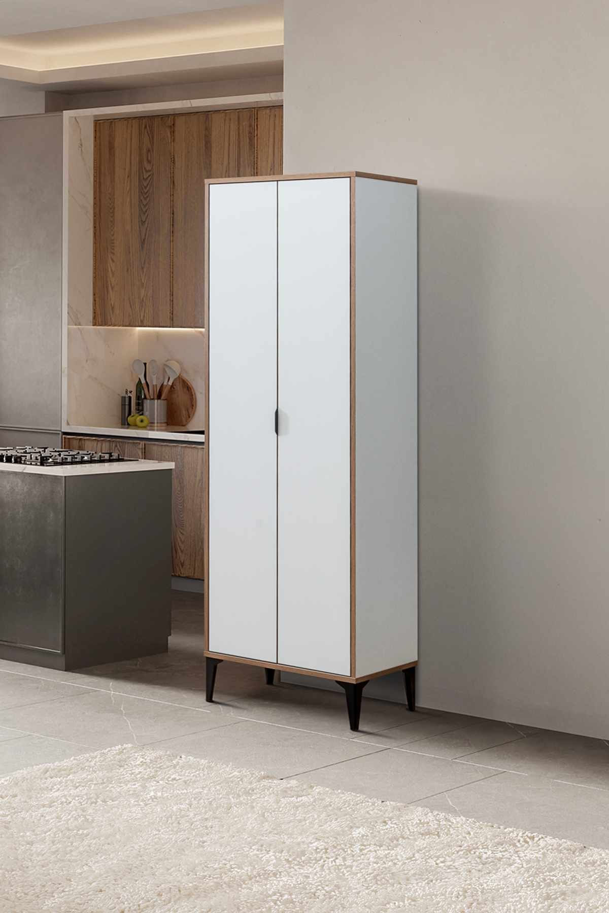 Dulap Arden, 65 x 190 x 37 cm, alb, PAL melaminat — imaginea 3