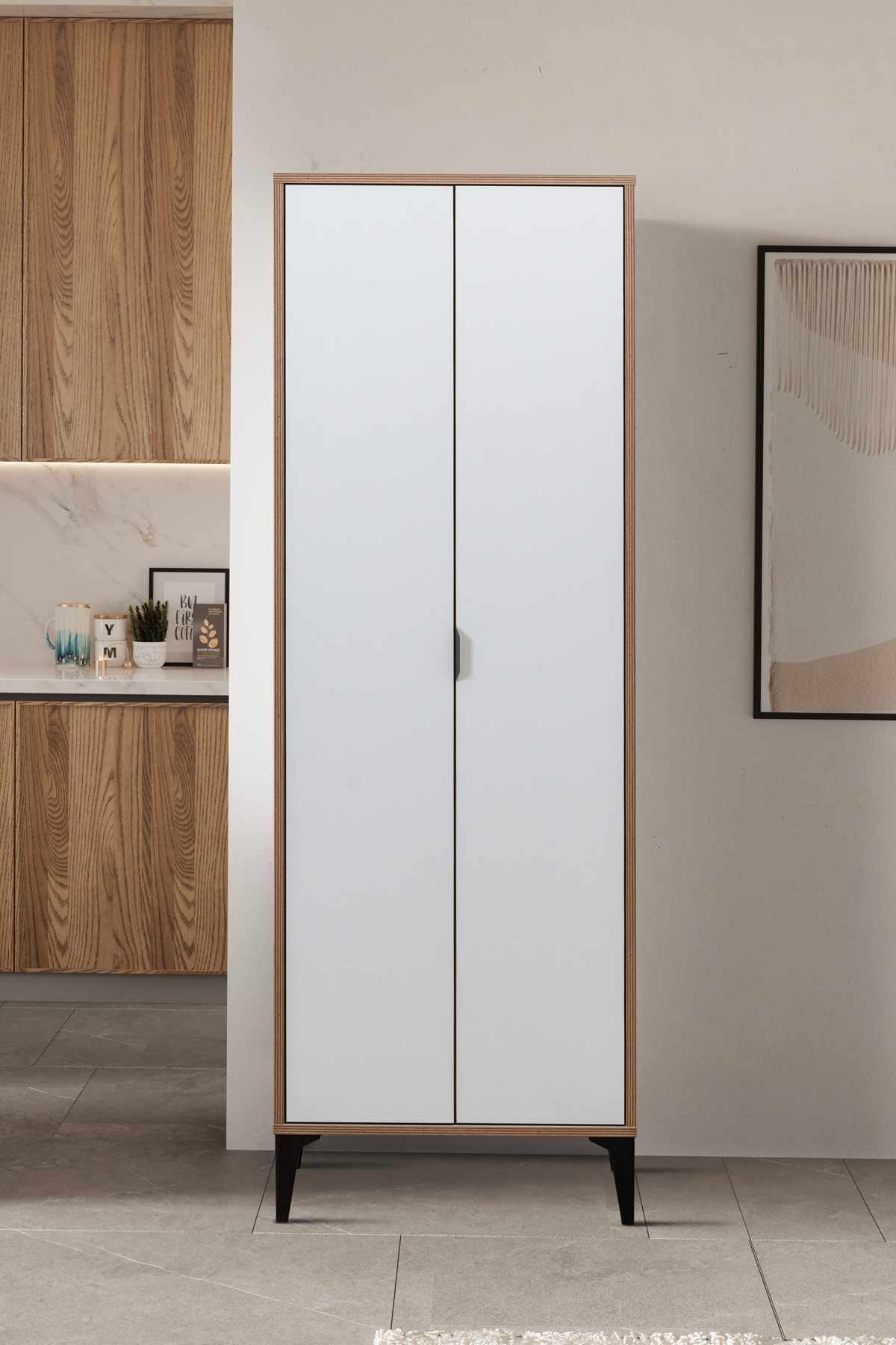 Dulap Arden, 65 x 190 x 37 cm, alb, PAL melaminat — imaginea 4