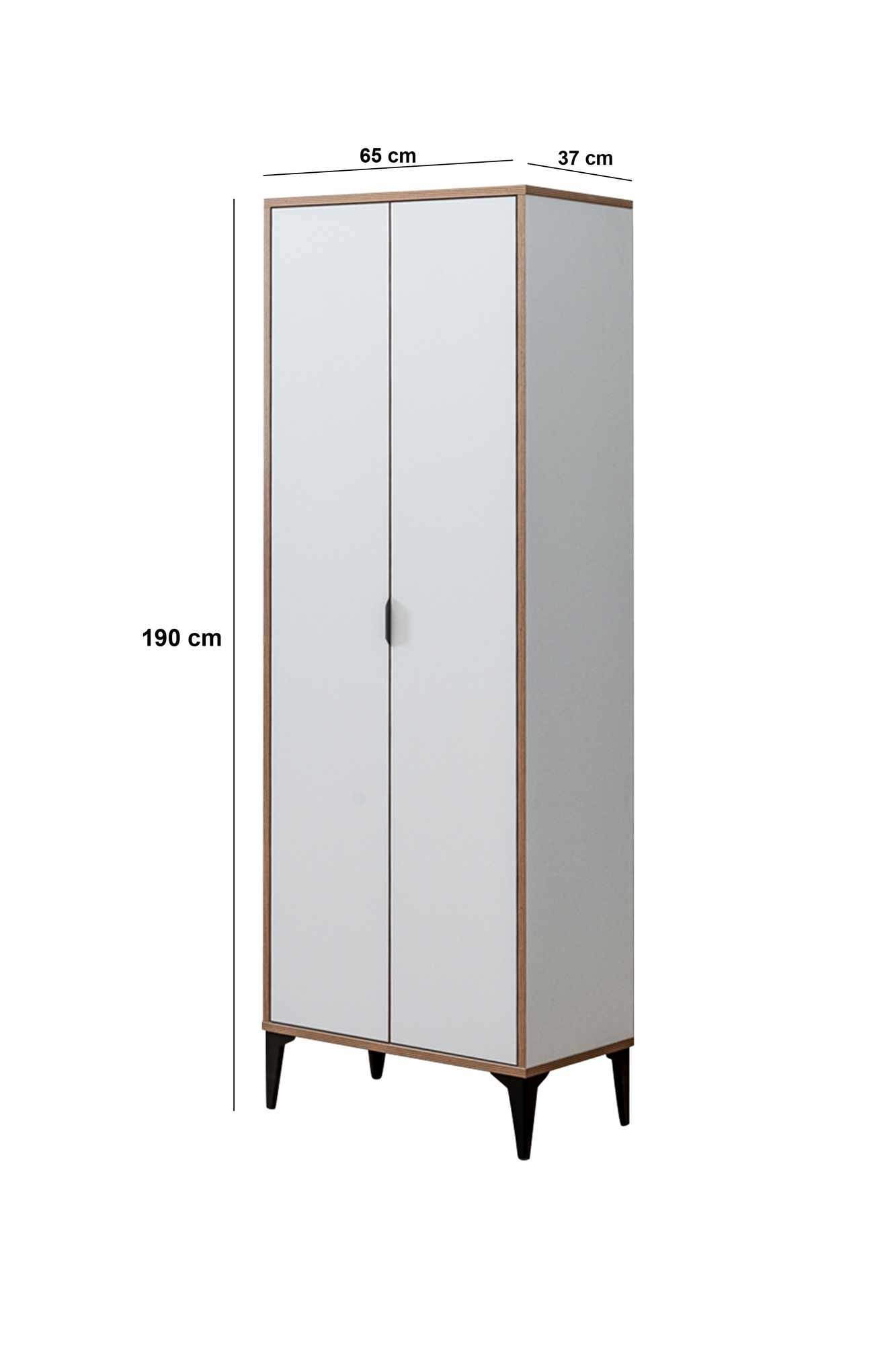 Dulap Arden, 65 x 190 x 37 cm, alb, PAL melaminat — imaginea 5