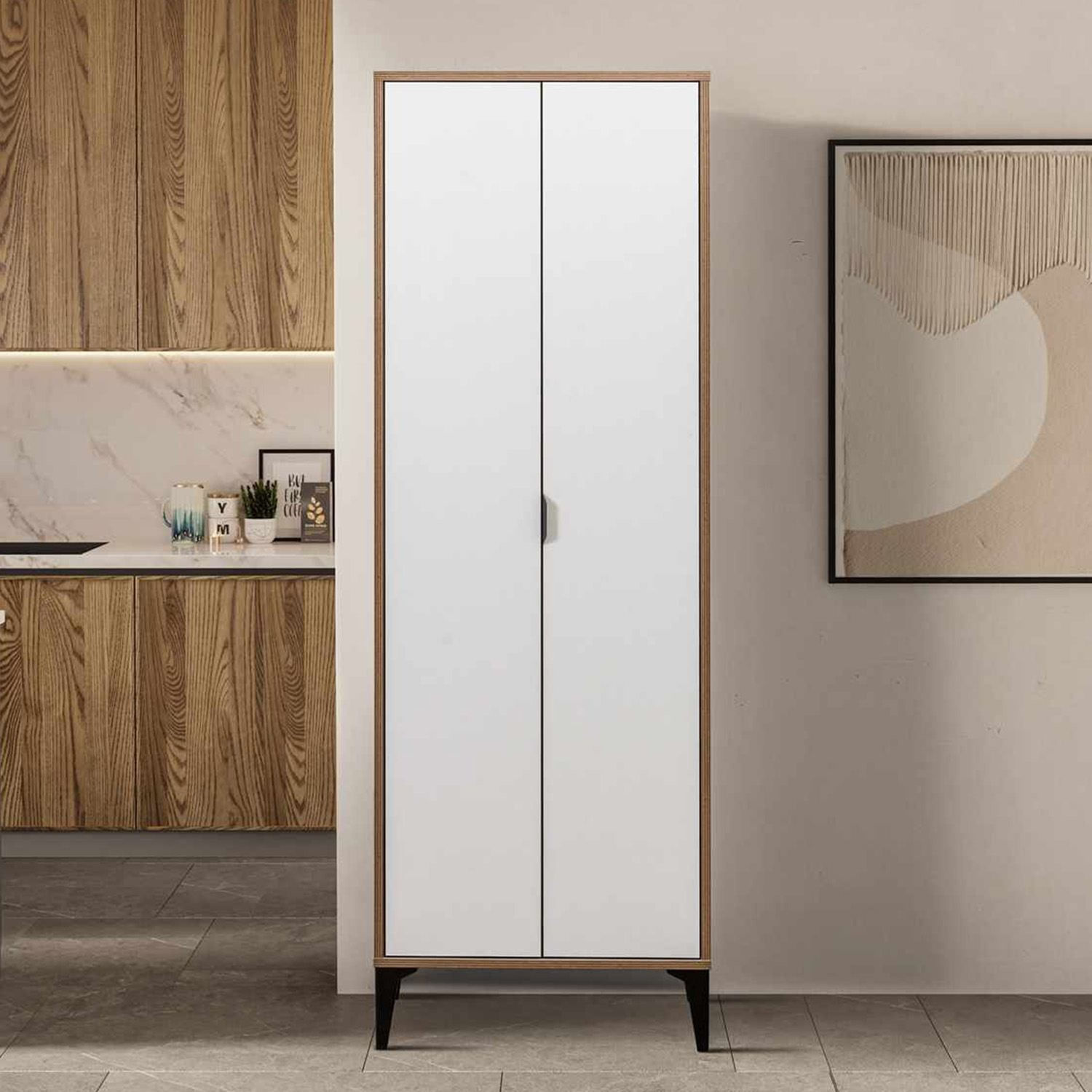 Dulap Arden, 65 x 190 x 37 cm, alb, PAL melaminat — imaginea 7