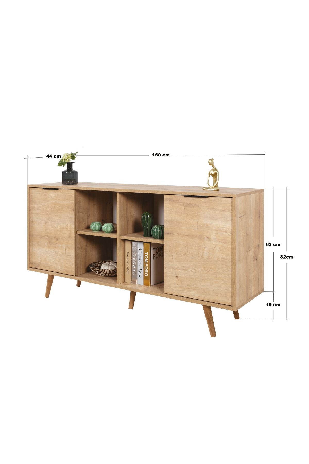 Consola Sina 4622, 160 x 82 x 44 cm, stejar safir, PAL melaminat — imaginea 5