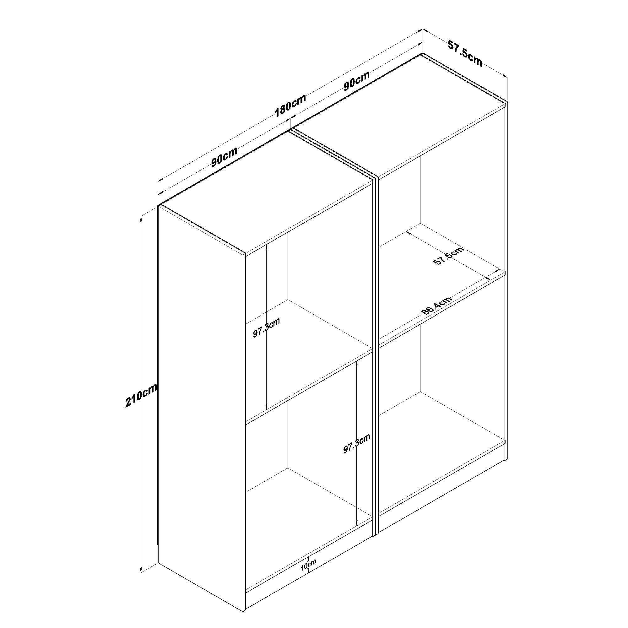 Dulap haine BA163, 180 x 210 x 57,5 cm, alb, PAL, spatiu de depozitare, fixare pe perete — imaginea 3